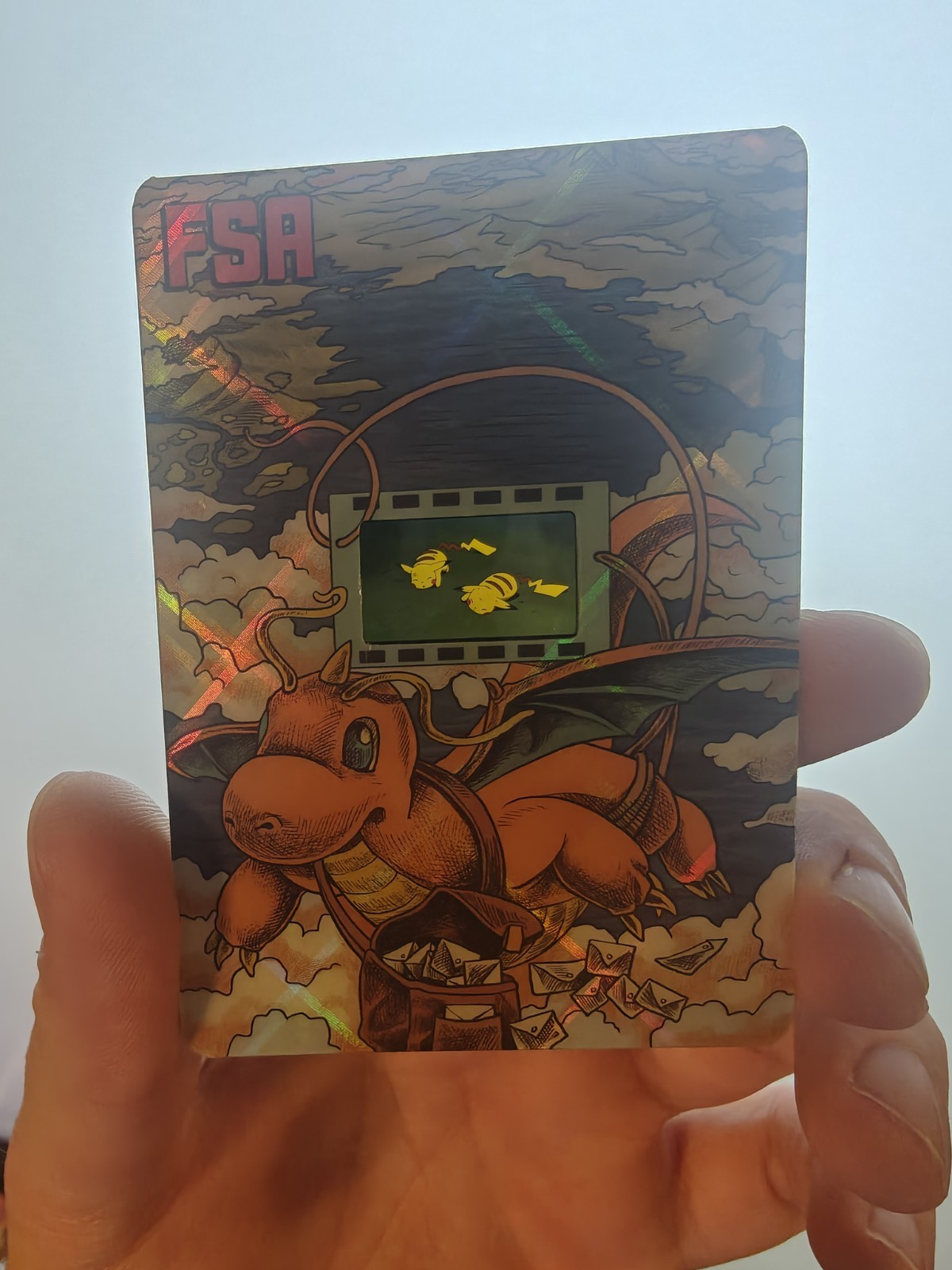 Authentic Pokemon Film Cell Double Pikachu FSA Holo Card