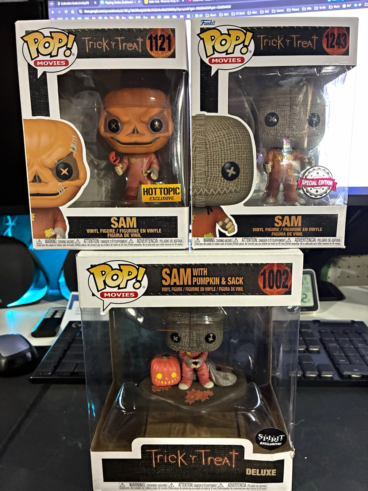 Funko Pop Movies Trick \'r Treat Sam Lot of 3 #1121 #1243 #1002 Exclusives