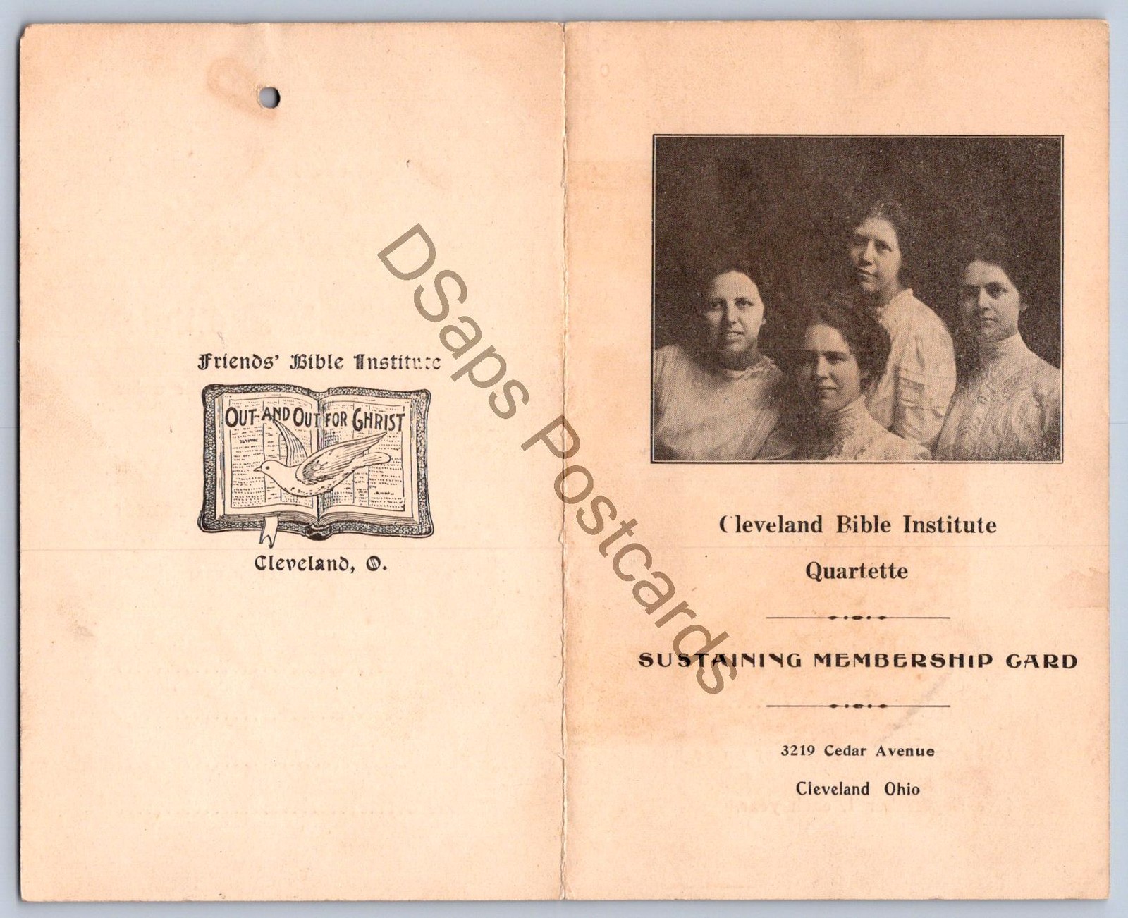 K55/ Victorian Trade Card c1900s Cleveland Ohio Bible Institute Card 400