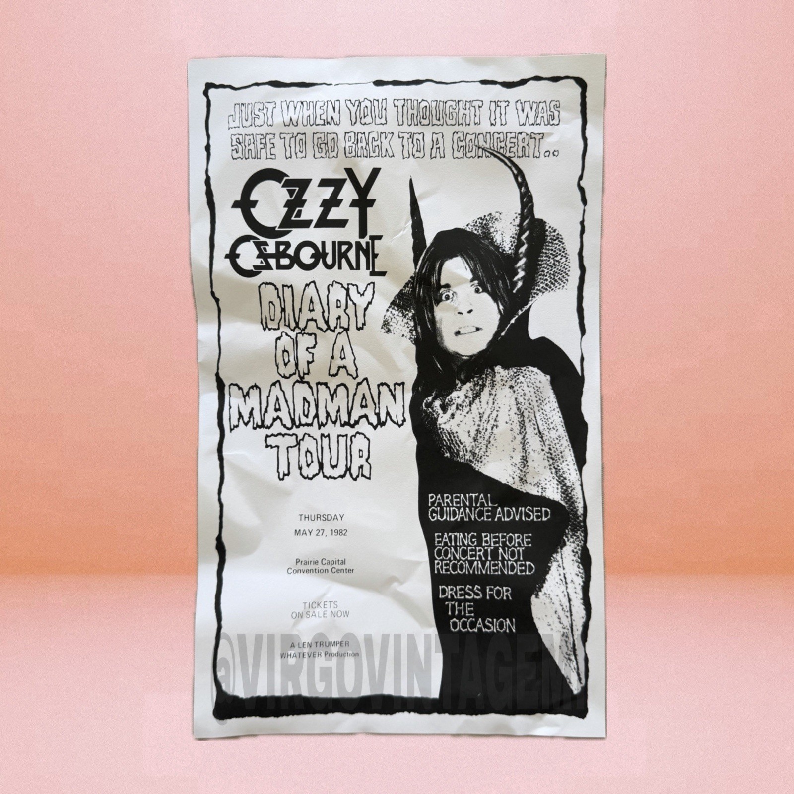 Ozzy Osbourne Promo Flyer (Prairie Capital Convention Center - May 27, 1982)