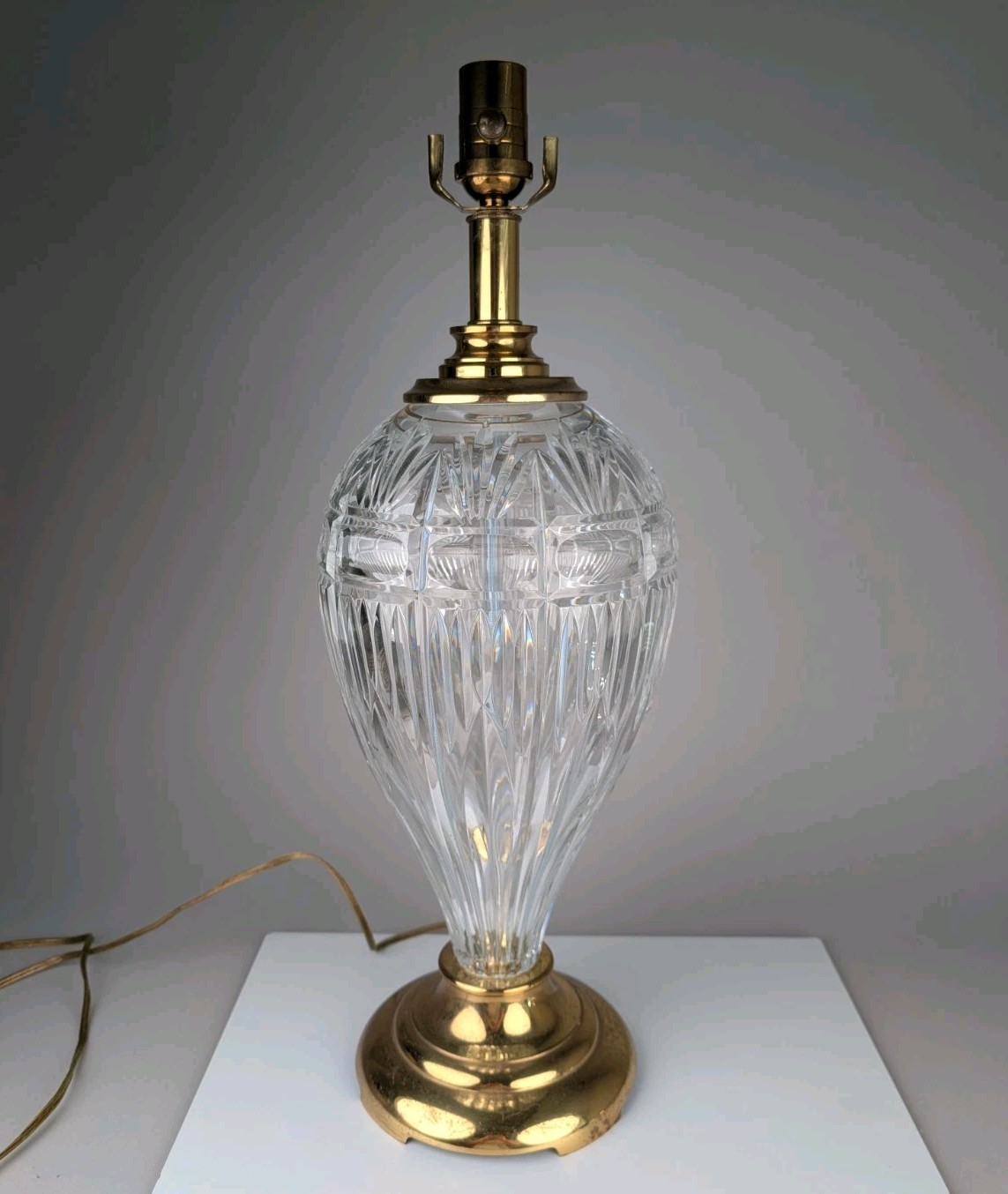Rare Waterford Crystal Cut Table Lamp Urn Shape 21\