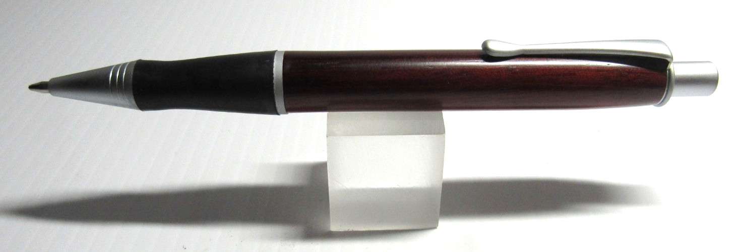 TERZETTI Explorer HEAVY BRASS Metal Large Click Top Ballpoint Pen- ROSEWOOD/CT