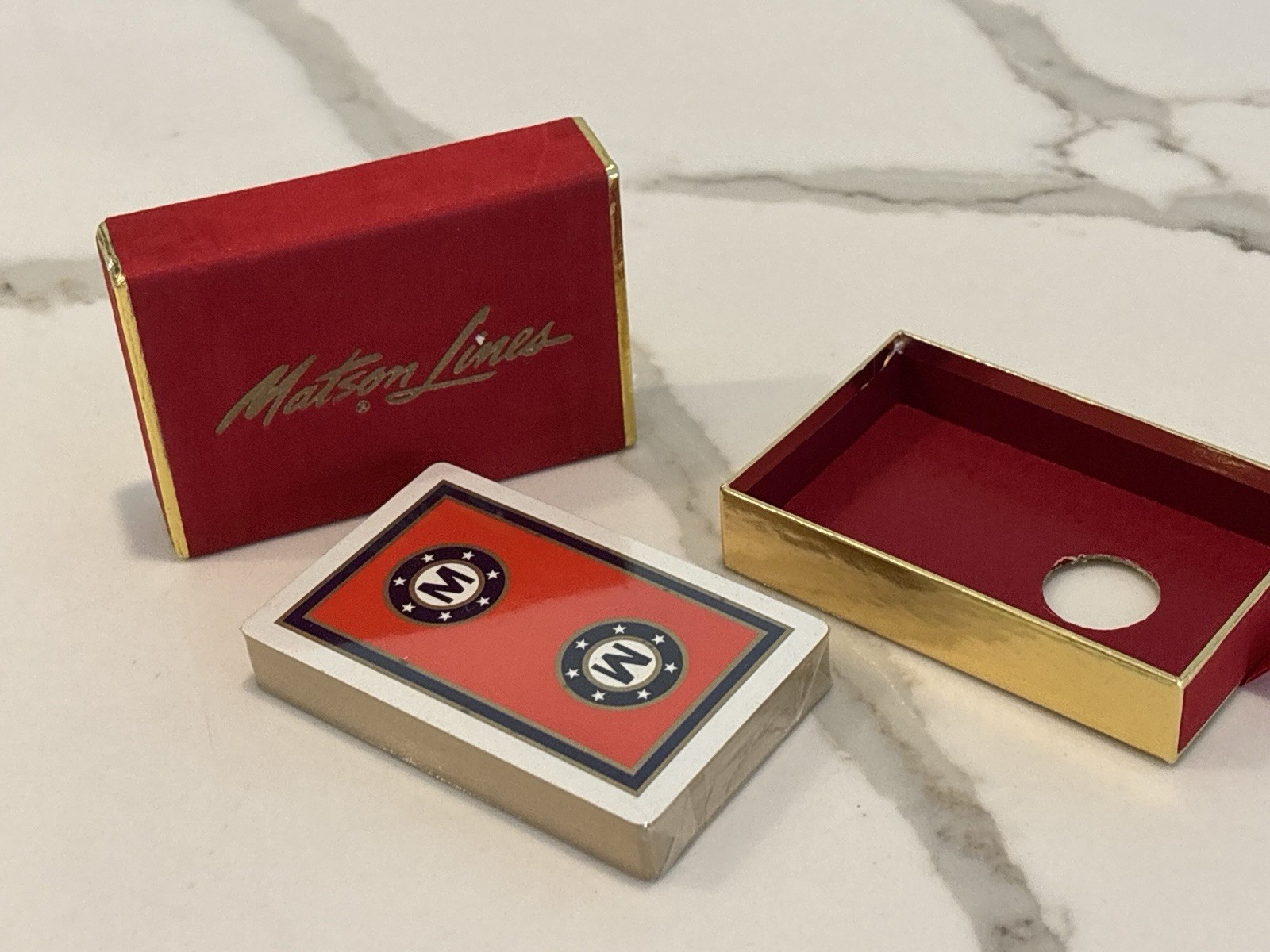 Vintage Matson Lines Playing Cards SEALED Deck Hawaii Ocean Liner Gilt Edge Box