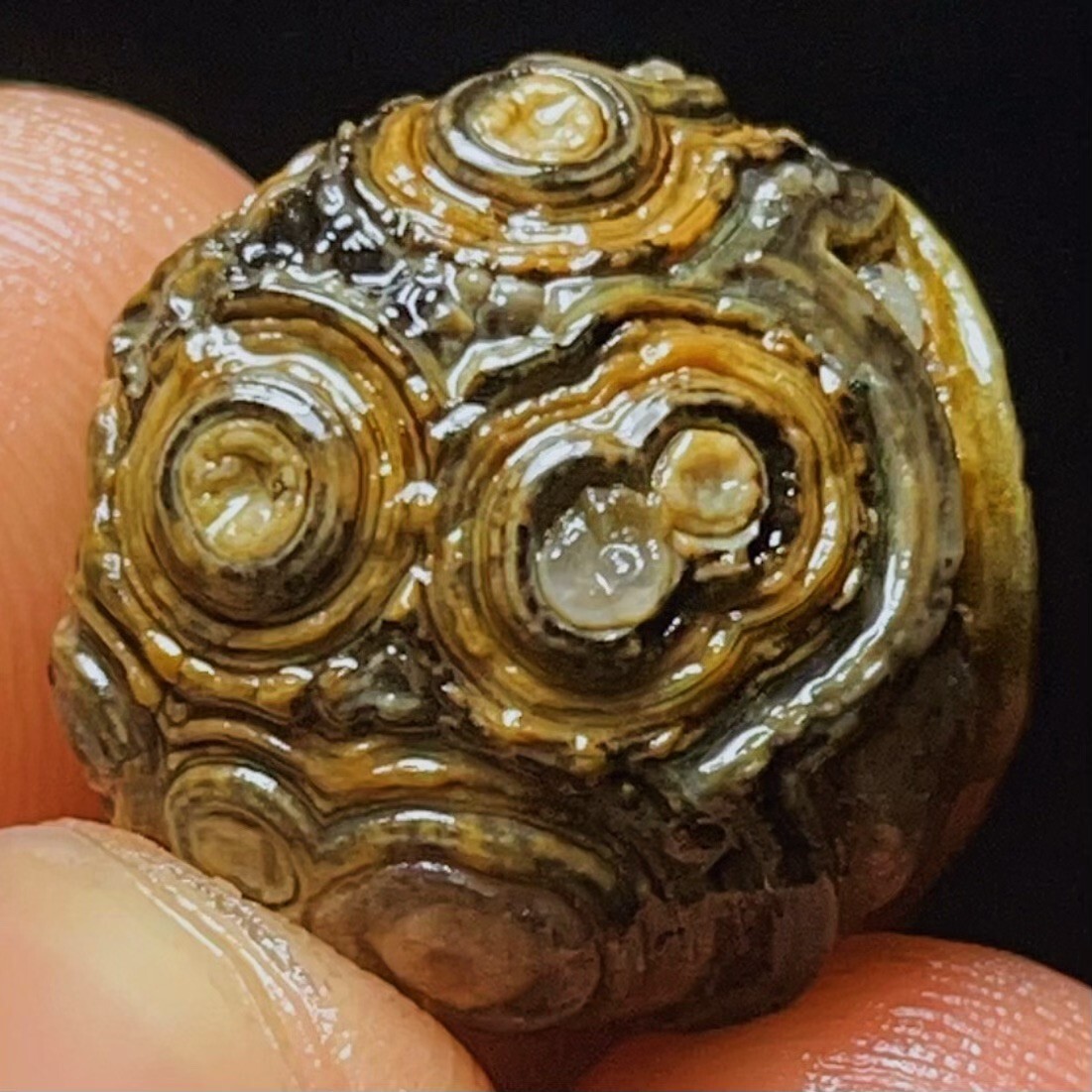 TOP 7G Natural China's Gobi Desert Gobi Agate Eyes Agate Crystal  Healing L5093