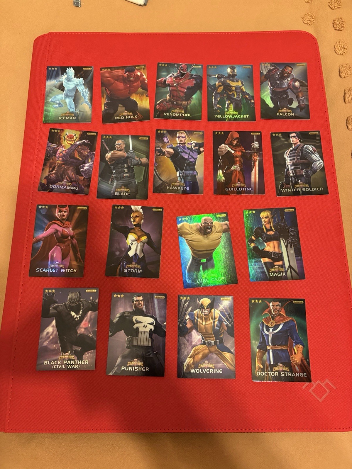 Dave and Busters Marvel Conquest of Champions HOLO Card Lot - 18 Unique Cards