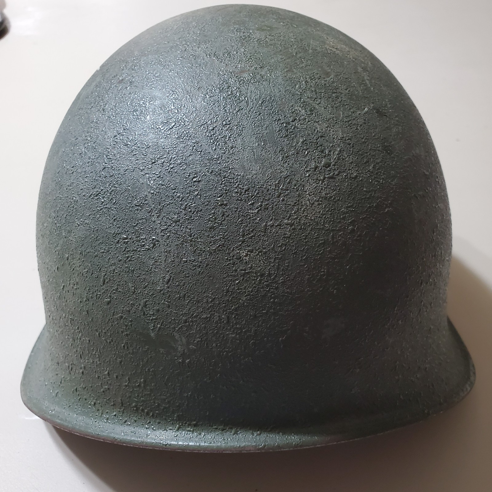 Vintage Swiss 1971 M71 Green Steel Helmet 56/57 Inside Helmet.