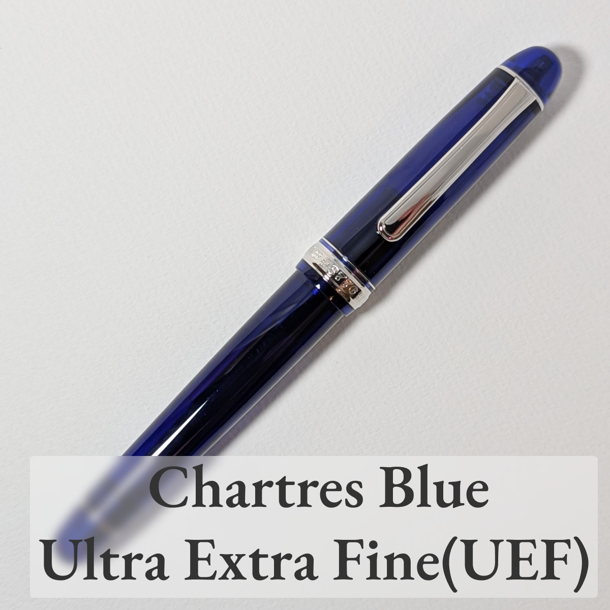 Platinum Century 3776  Fountain Pen 14K Gold Nib Japan ChartresBlue UEF F B Uesd