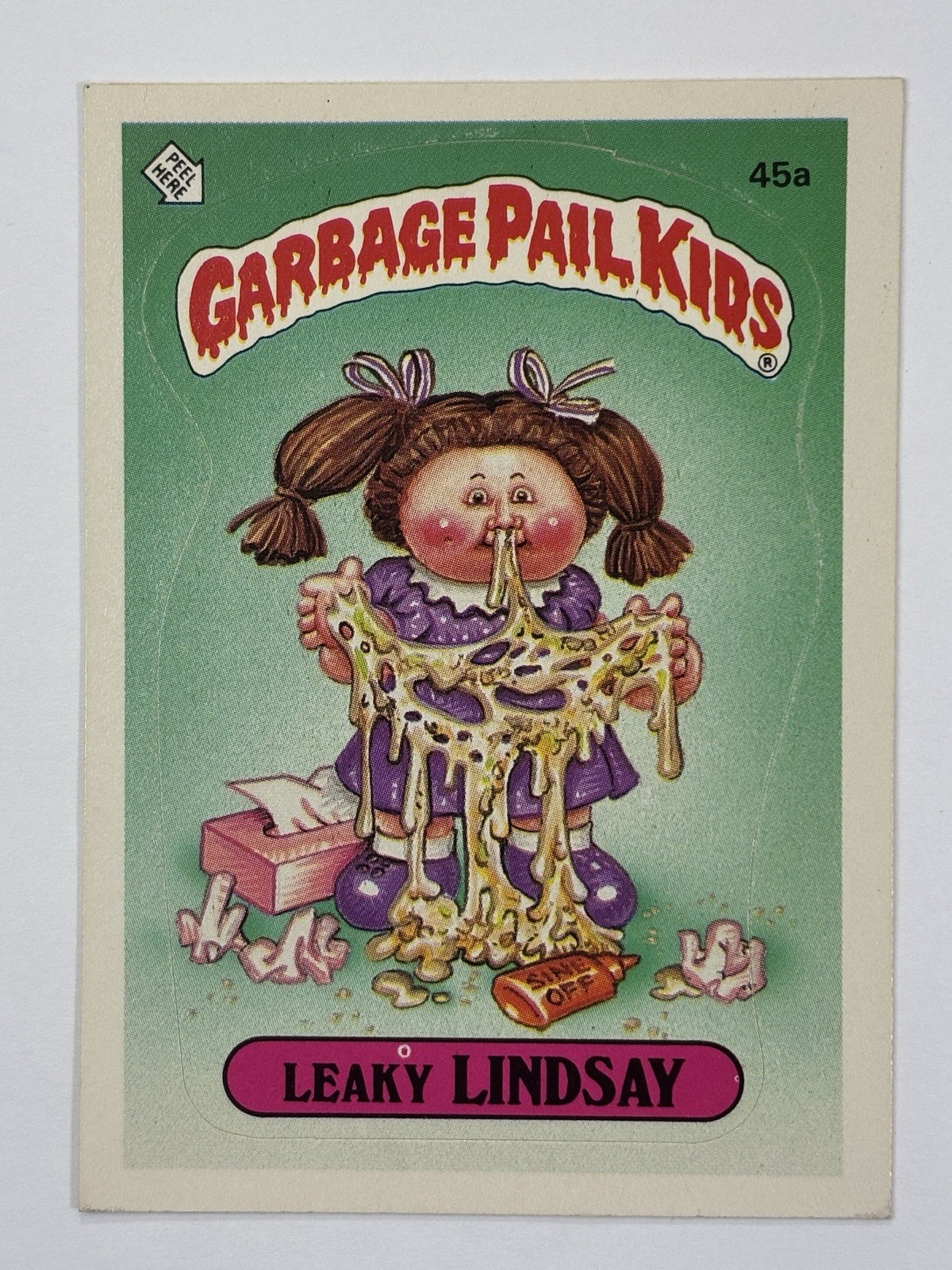 1985 Topps Garbage Pail Kids -Series 2 -Glossy #45a LEAKY LINDSAY (EX) SEE PICS