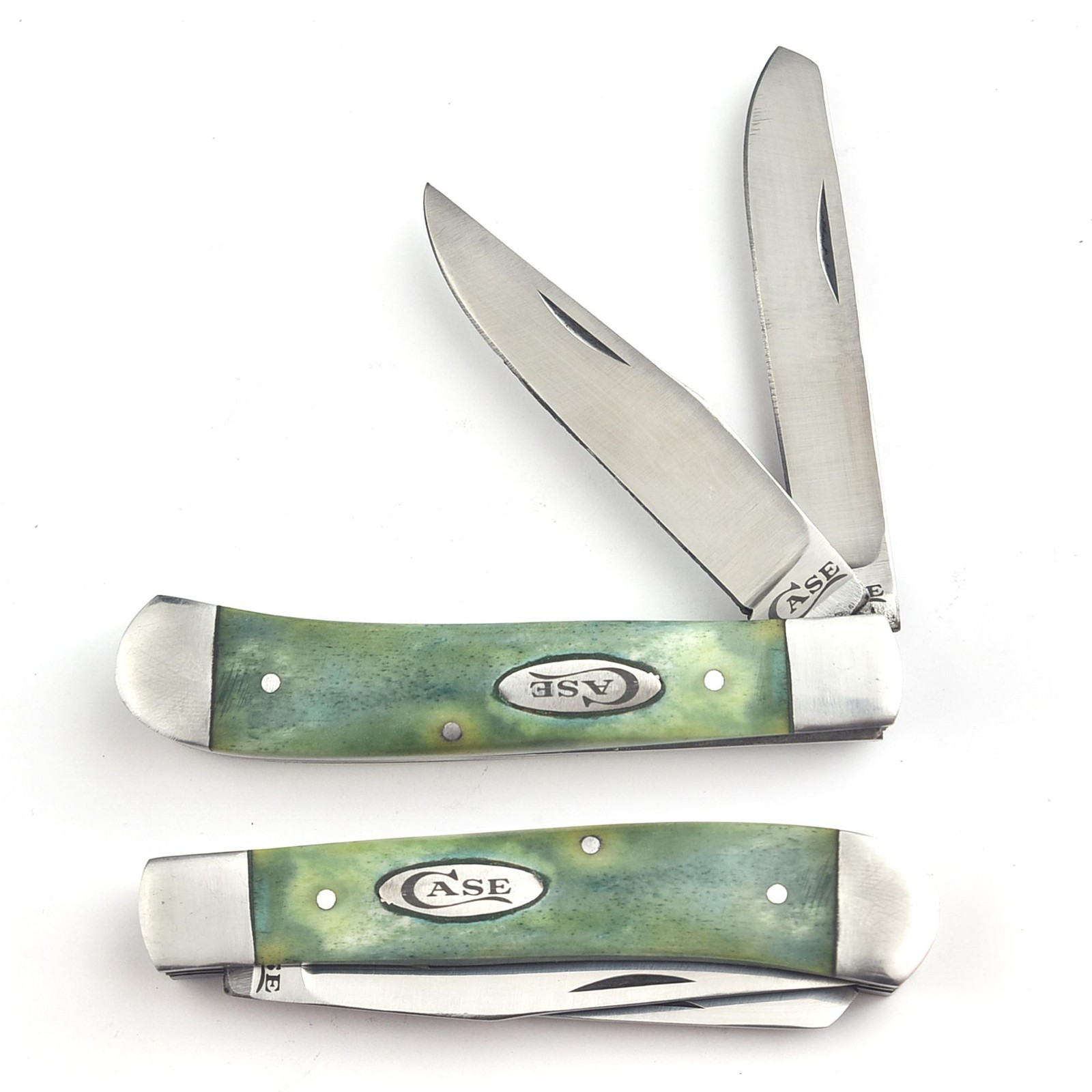 Trapper Pocket Knife–Camel Bone Handle-Dual Blade – Carbon Steel Folding-USA EDC