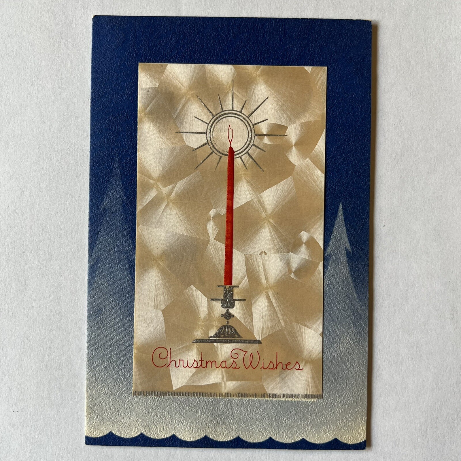 VTG UNUSED CHRISTMAS CANDLE GREETINGS CARD