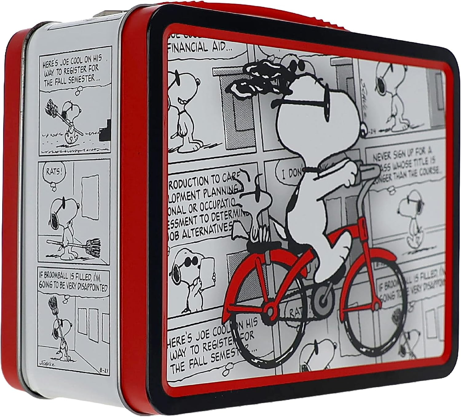 Peanuts Joe Cool Vintage Fun Box - Sturdy Tin Storage with Plastic Handle & Embo Peanuts Joe Cool Vintage Fun Box - Sturdy Tin Storage with Plastic Handle & Embo