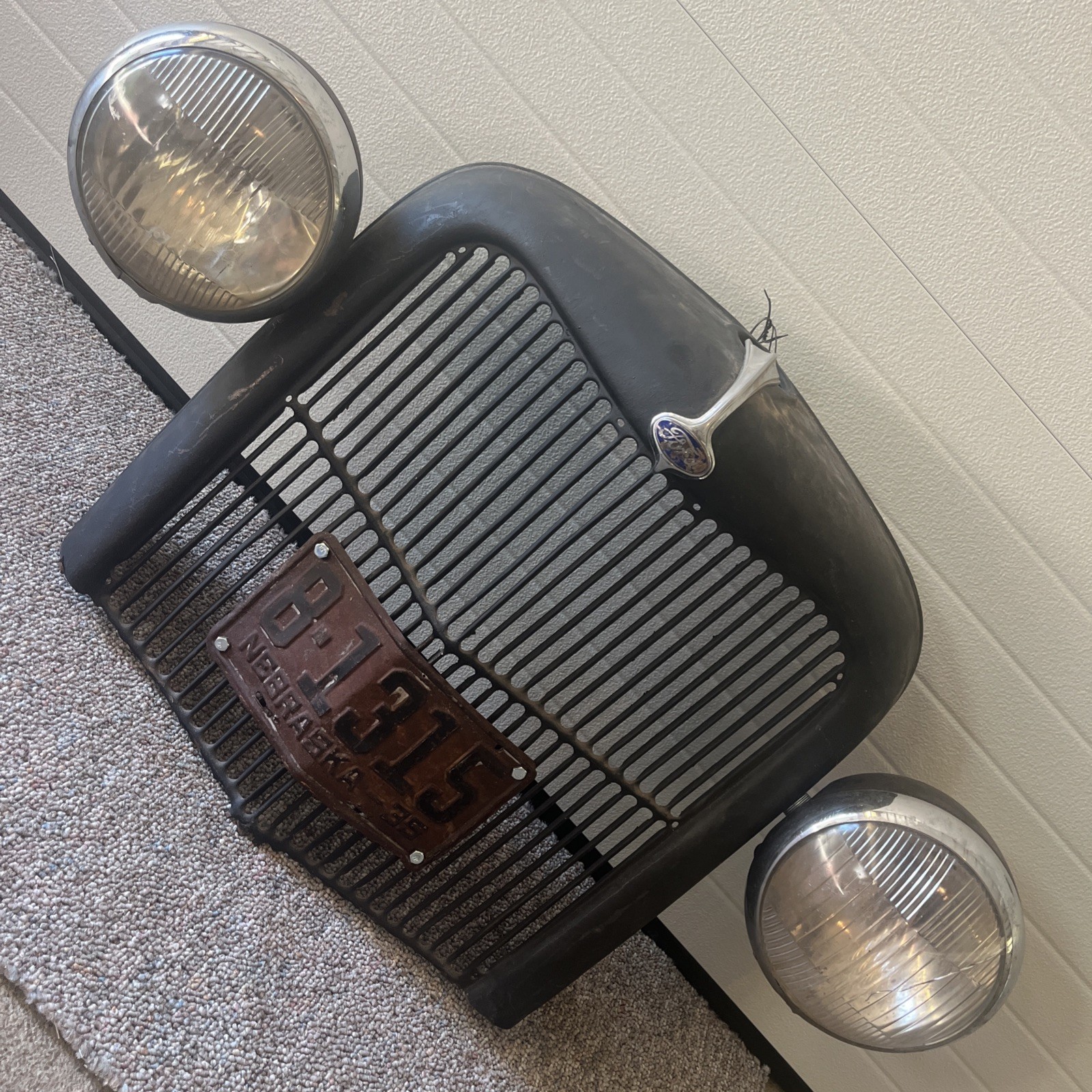 1935 Ford Grille Pickup with Headlights Buckets & Lic Plate Man Cave Wall Decor