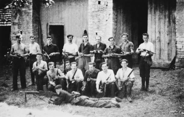 French Resistants Maquis During World War Ii In France On Forties Old Photo