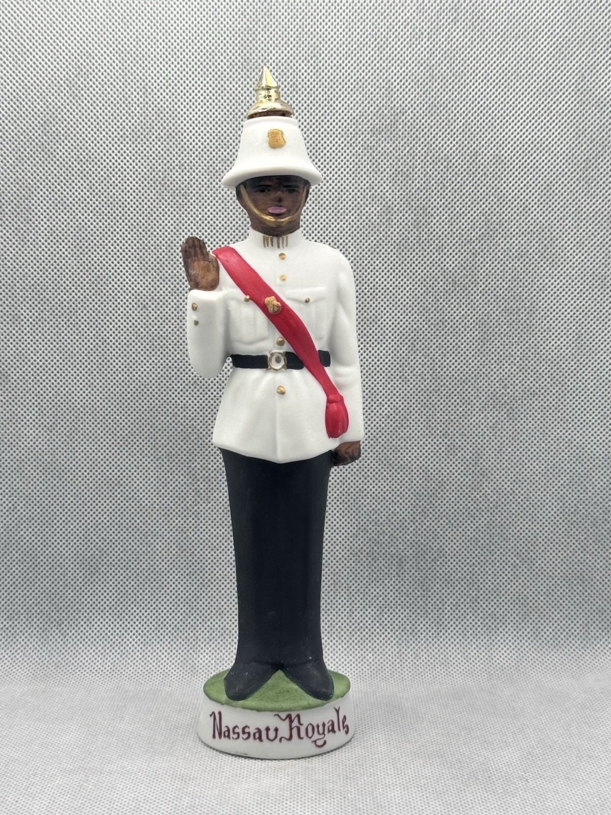 Vintage Nassau Royale Bahamian Royal Police Bisque Porcelain Decanter 8.5