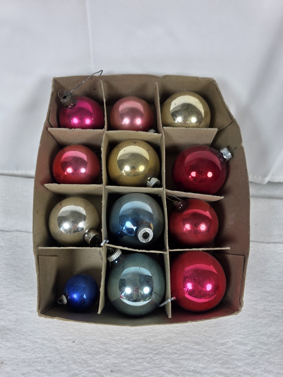 Vintage Shiny Brite Mixed Variety Mercury Glass Christmas Ornaments Lot of 12