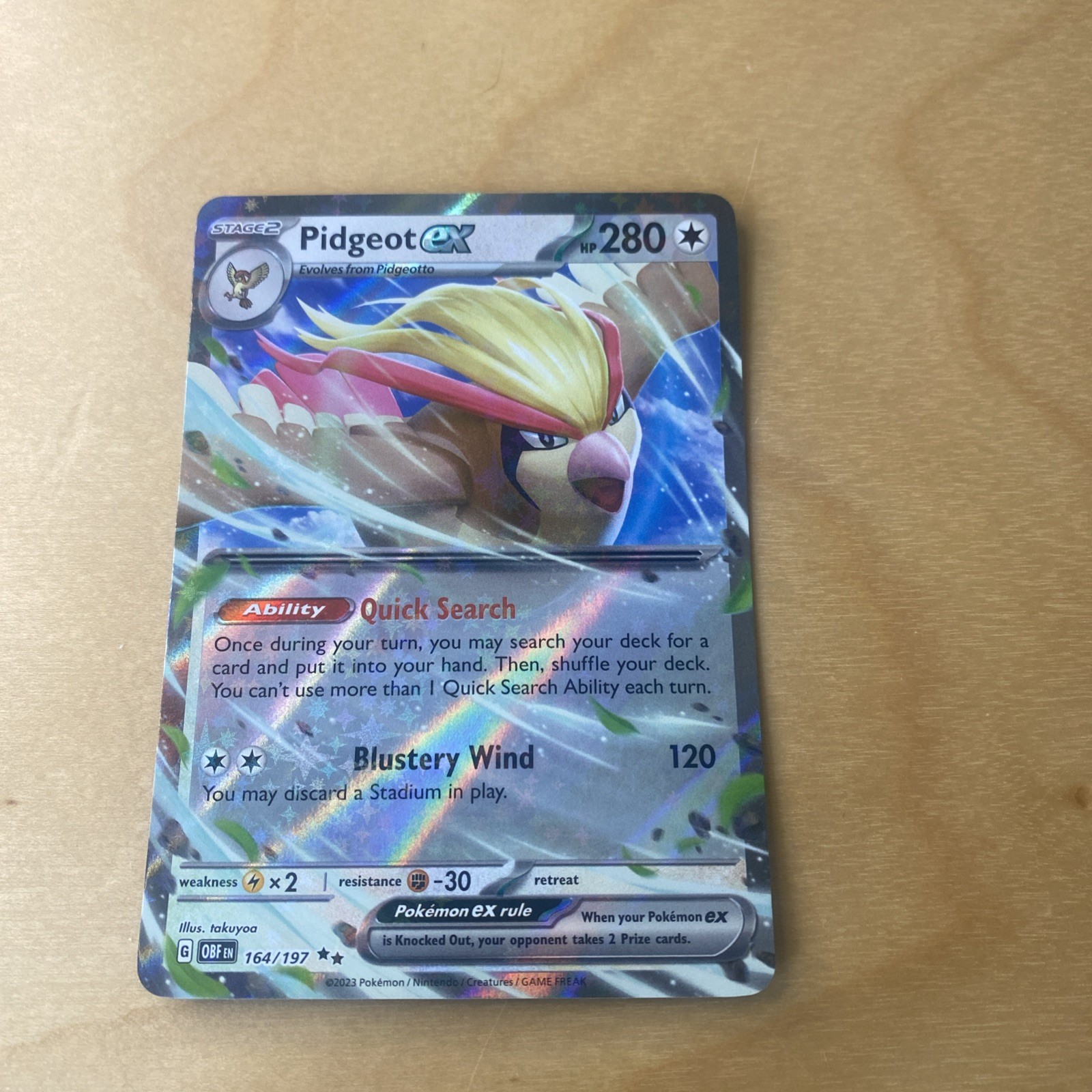 Pokémon TCG: S&V Obsidian Flames - Pidgeot ex 164/197 - NM
