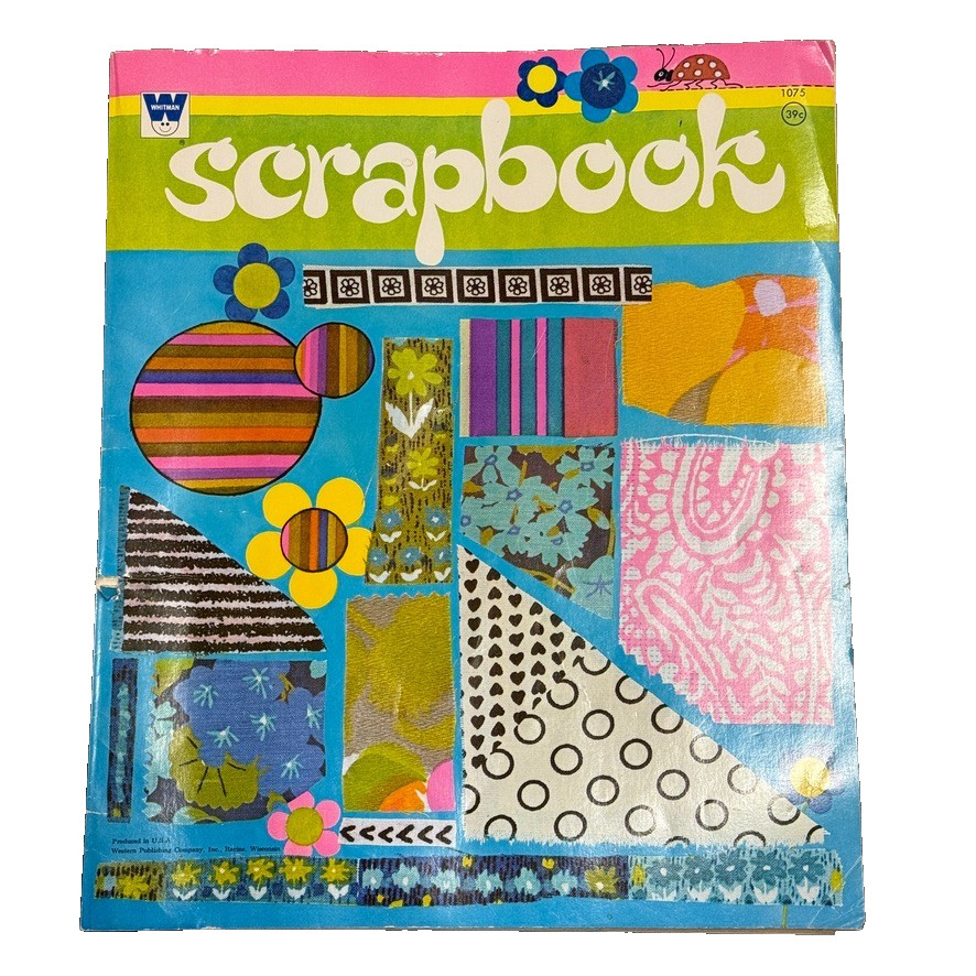 Vintage Scrapbook NOS Unused Craft Album Whitman 1970s Mod Graphic Cover