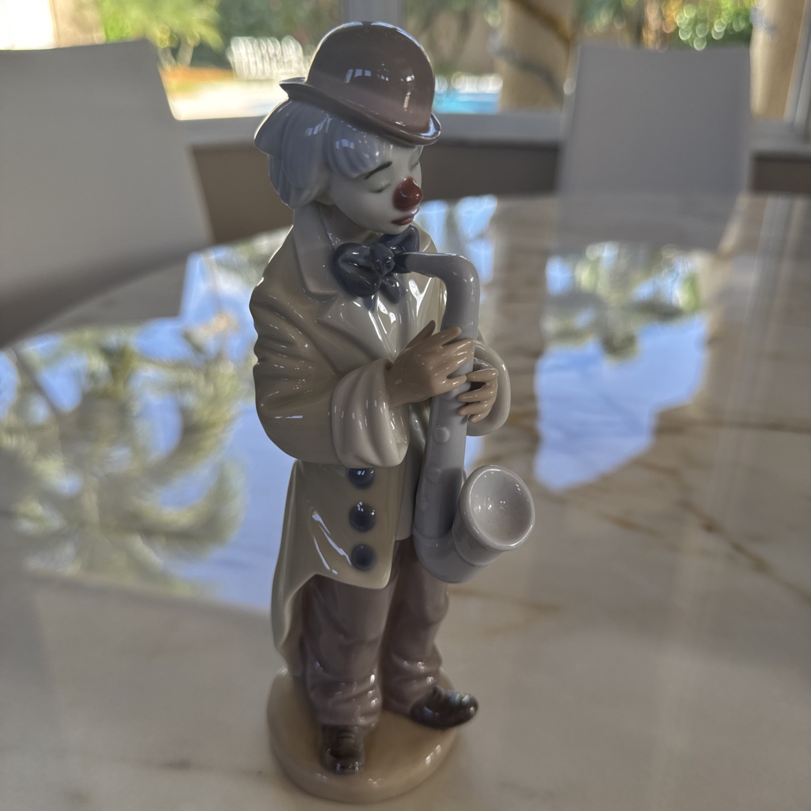 Lladro #5471 “Sad Sax” Clown playing saxophone Retired Mint / EXTRA CLOWN FREE 
