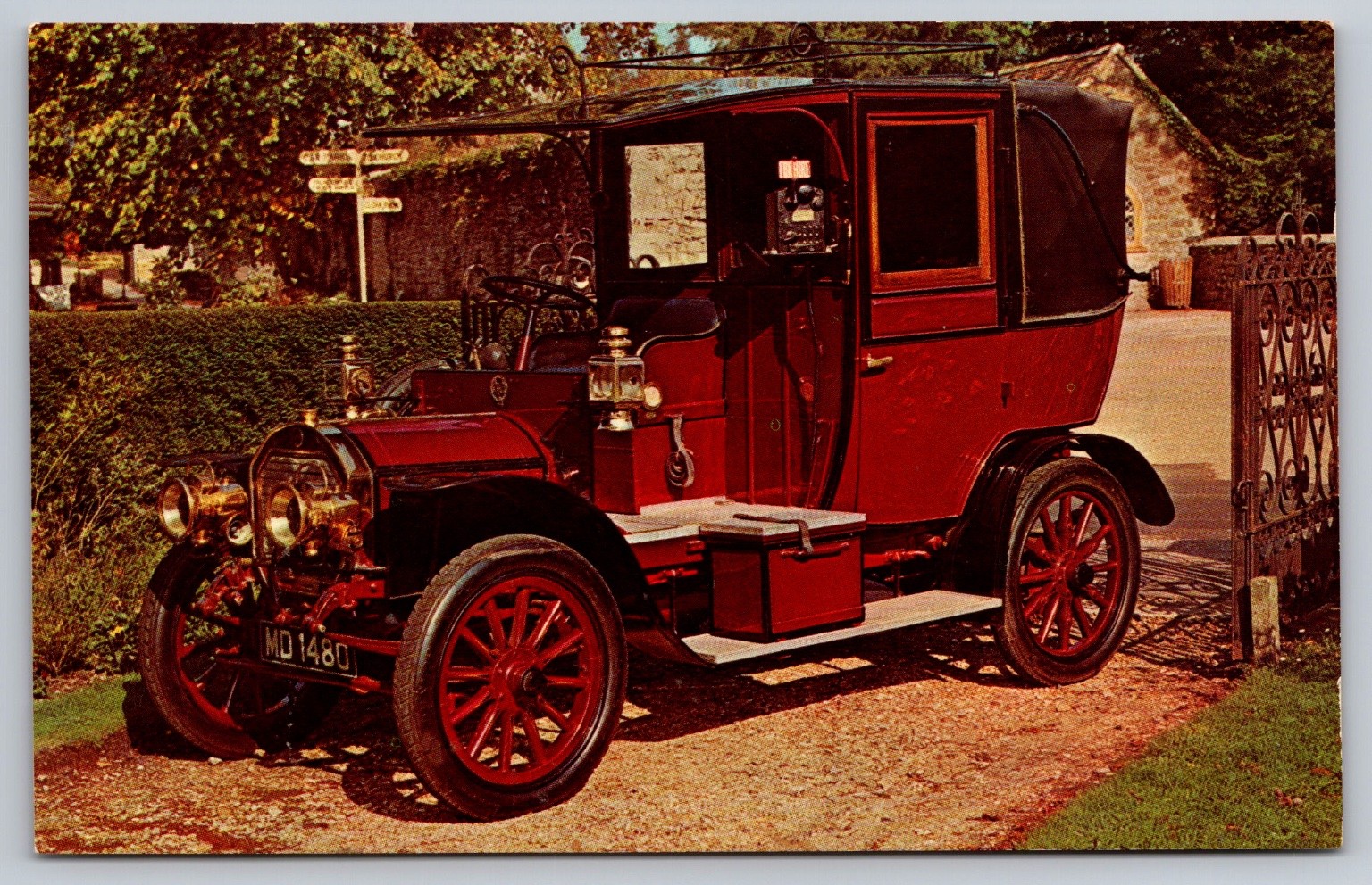 Vintage 1908 12/14 h.p. UNIC Taxicab Postcard Auto Museum Bridgewater NY