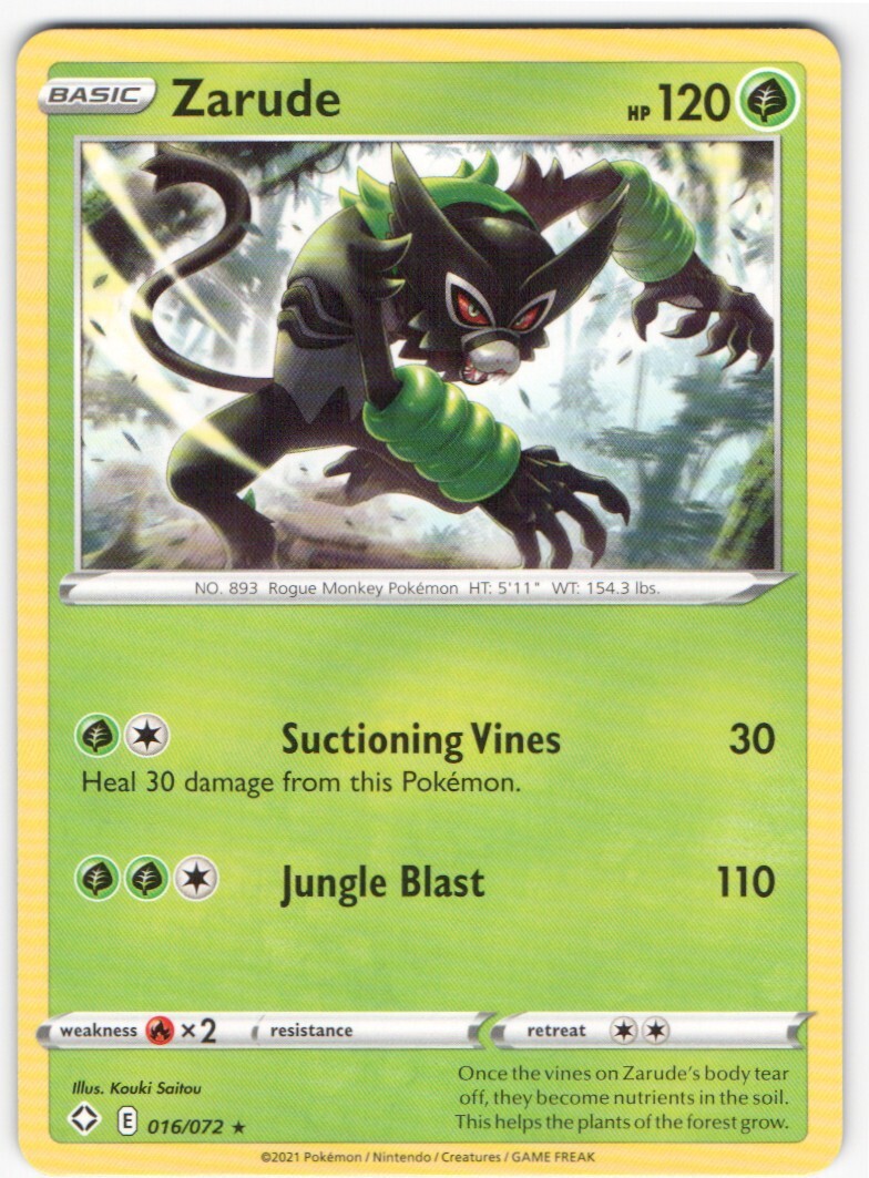 ZARUDE 016/072 POKÉMON SHINING FATES SHF RARE