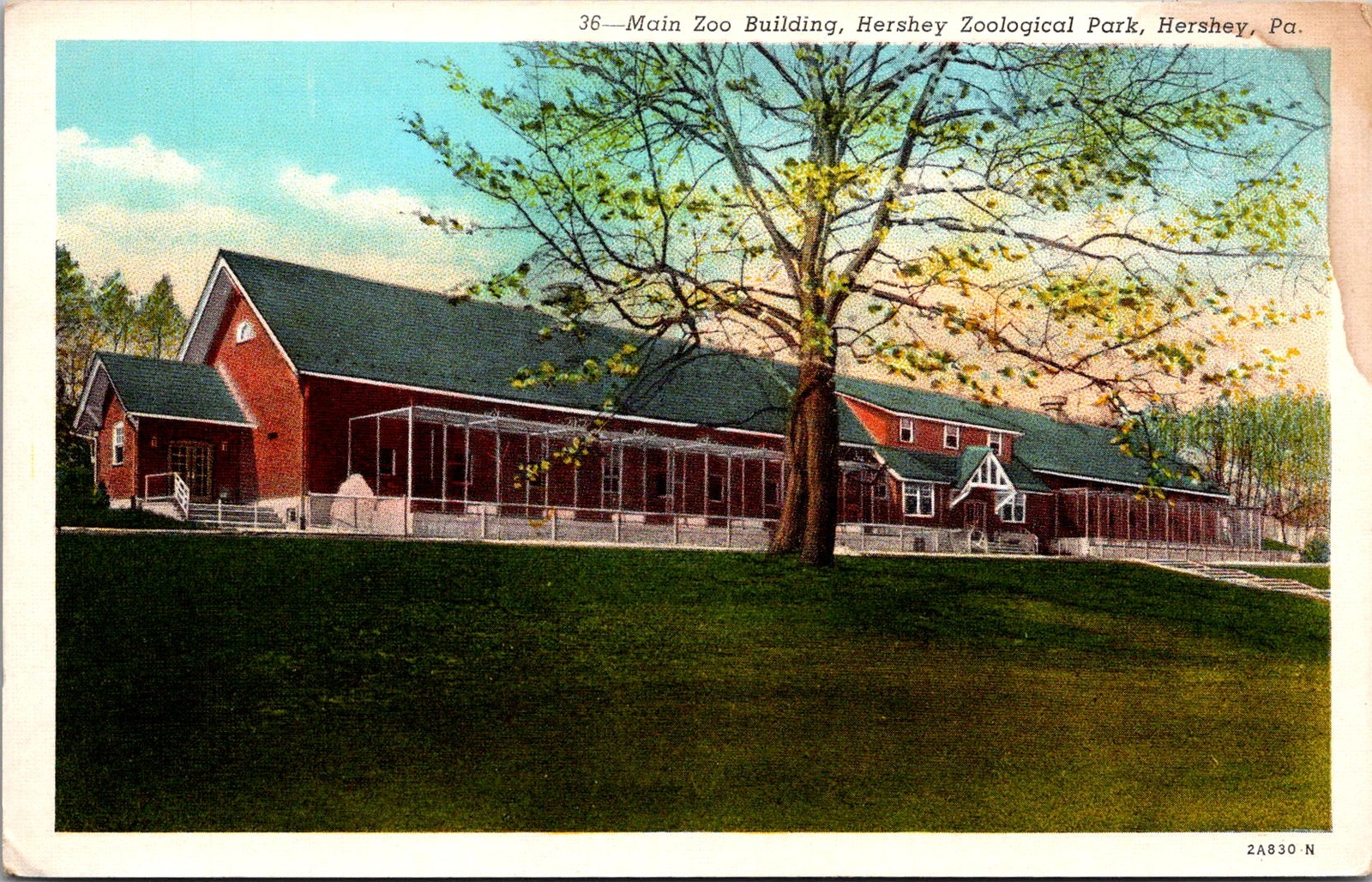 Main Zoo Building Hershey Zoological Park PA Vintage Postcard 5P22-6