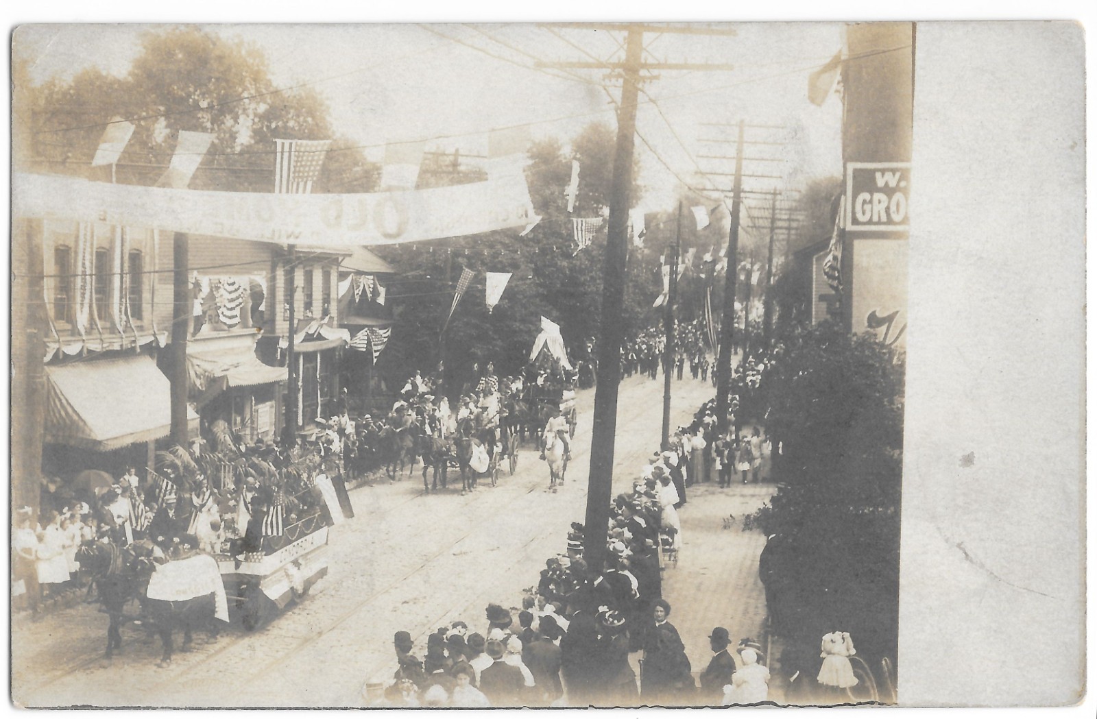 Carnegie PA 1912 Parade RPPC Decorated Street Allegheny Real Photo Postcard