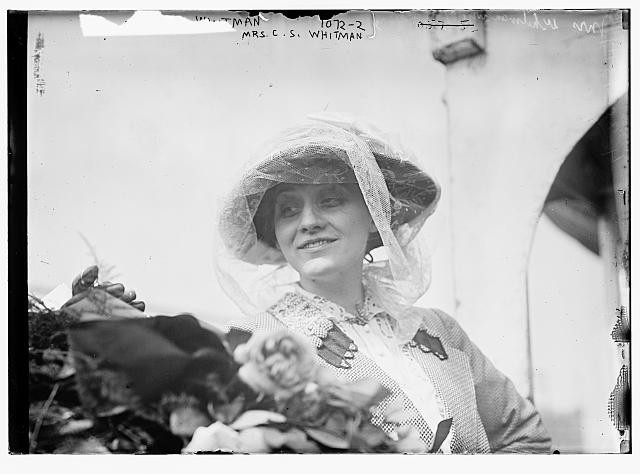Photo:Mrs C S Whitman 1910s portrait hat veil