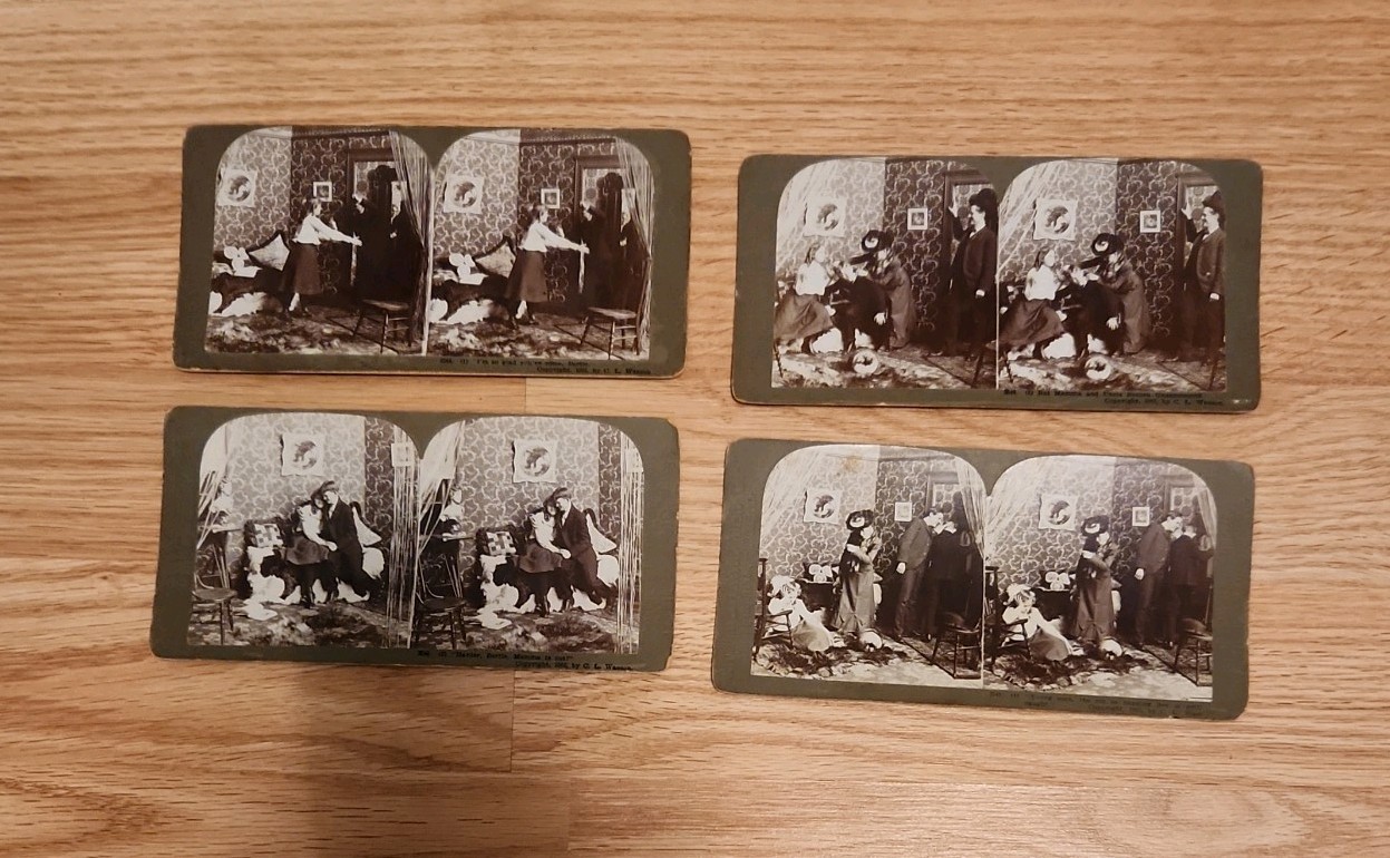 International View Co. Stereoview  Lot of 4 Bertie Black & White C.L. Wasson