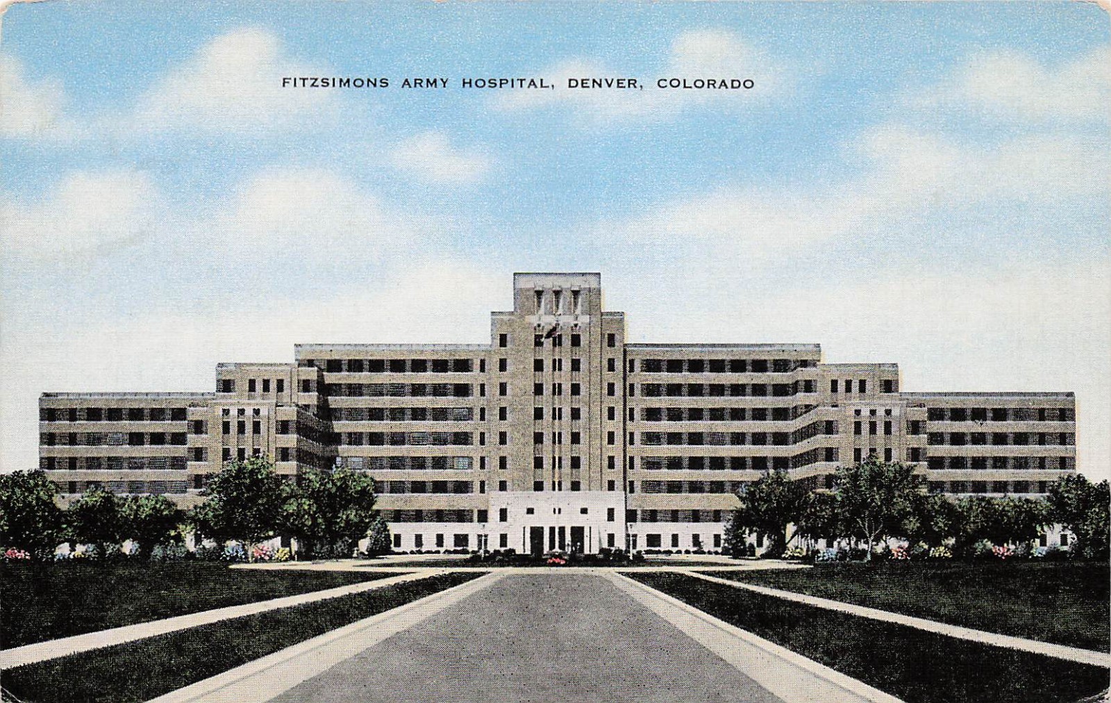 Aurora CO Fitzsimons Army Hospital Denver Colorado Military Vtg Postcard I43