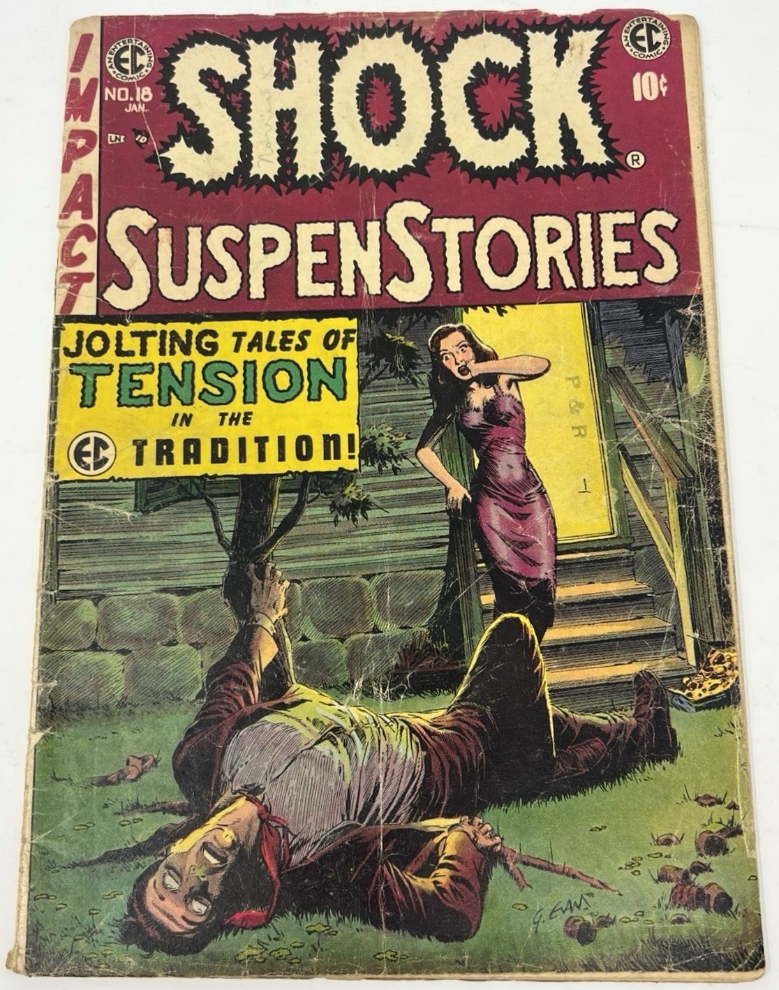 Shock SuspenStories #18 Vintage December 1954 Impact EC Comic Book 10 Cent