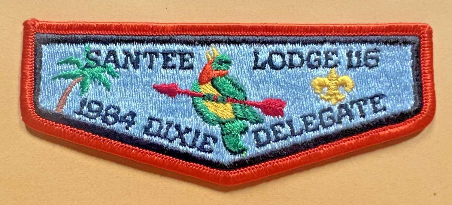Santee Lodge 116 S11 1984 Dixie Delegate Flap Pee Dee Area SC OA
