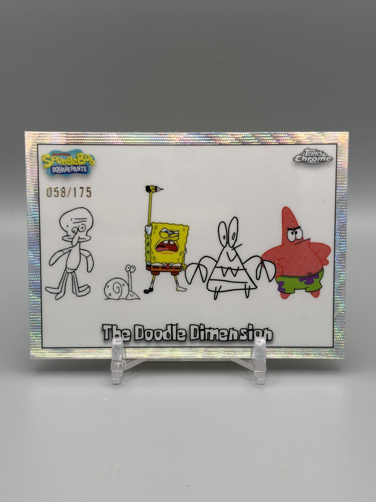 2025 Topps Chrome Spongebob The Doodle Dimension Wave Refractor /175 #163