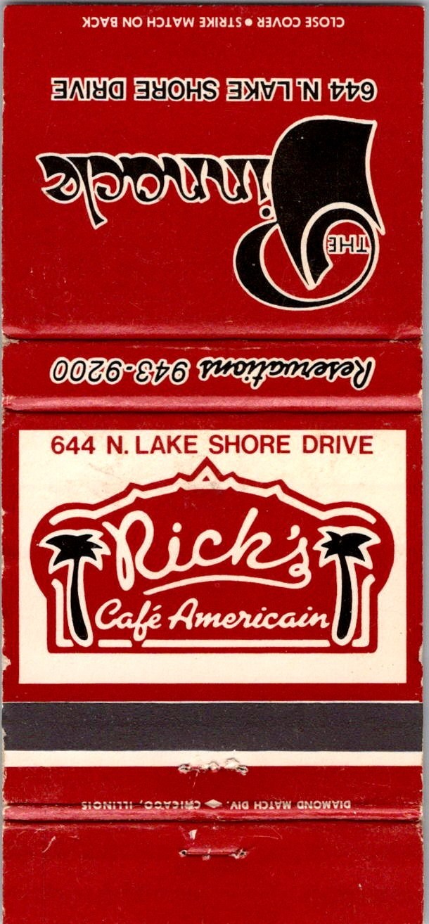 Rick\'s Cafe Americain Vintage Matchbook Cover TMM18-3