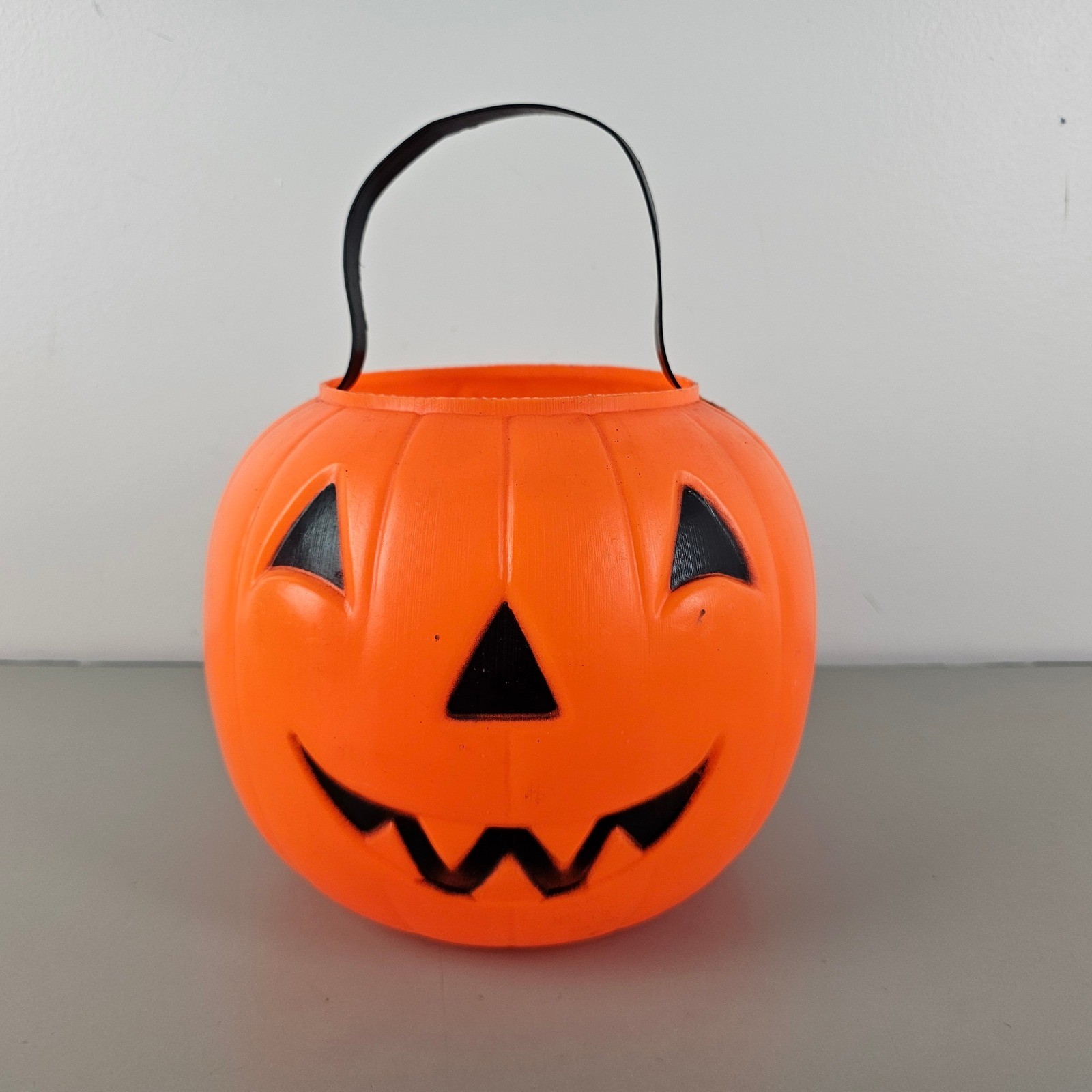 Vintage 1968 Empire Plastic Corp Halloween Pumpkin Blow Mold Trick or Treat Pail