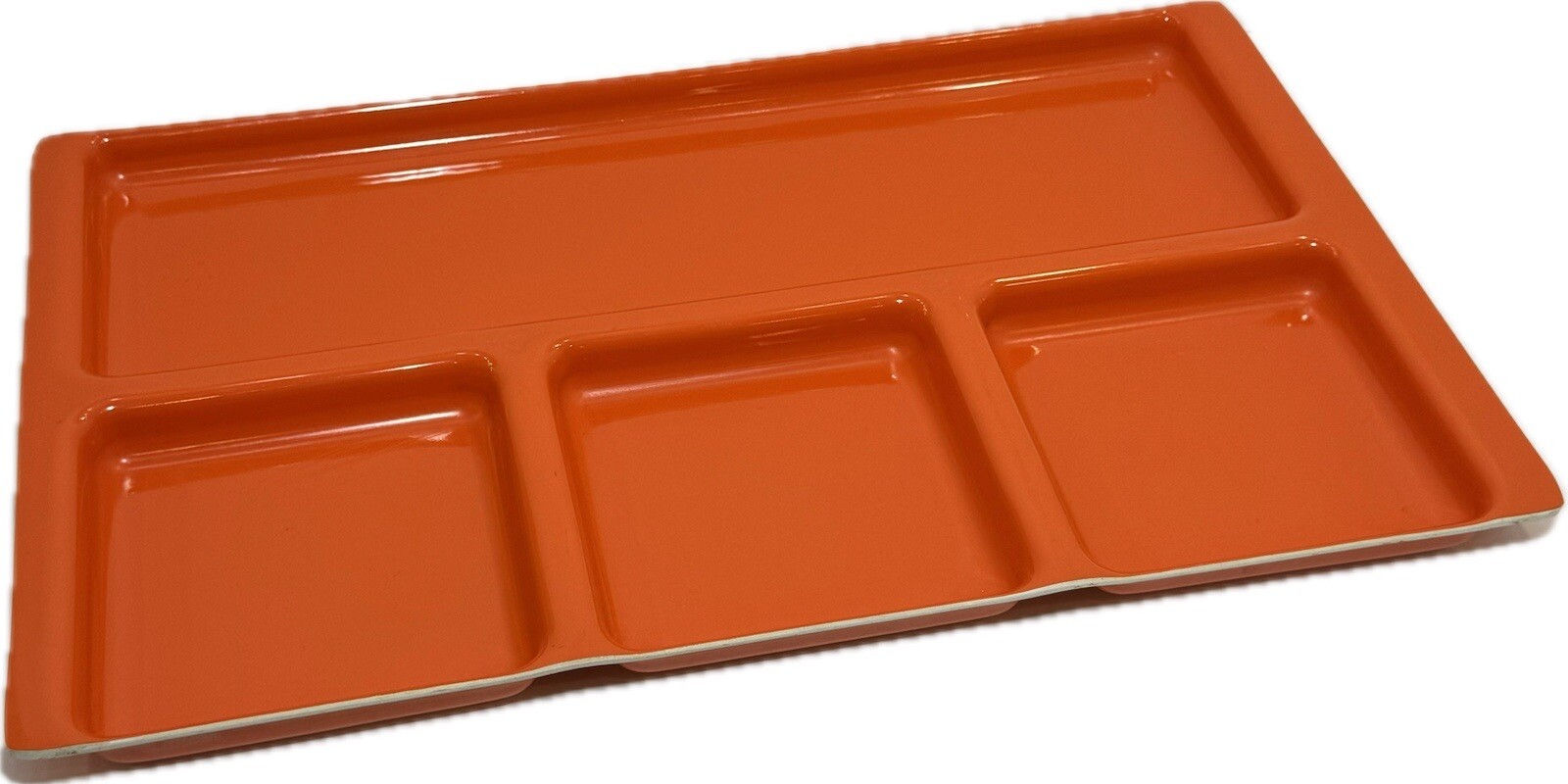 Vintage MCM Orange Serving Trinket Tray Top Of The Table by Karen Mid Mod Decor