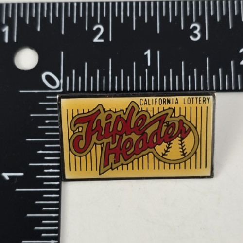 Vintage California Lottery Triple Header Lapel Pin