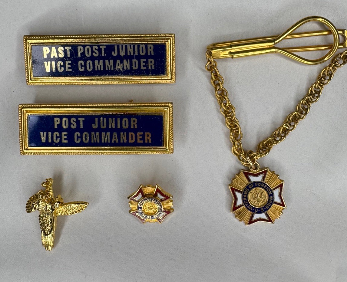 Vintage VFW Post Junior Vice Commander Officer Pin Lot