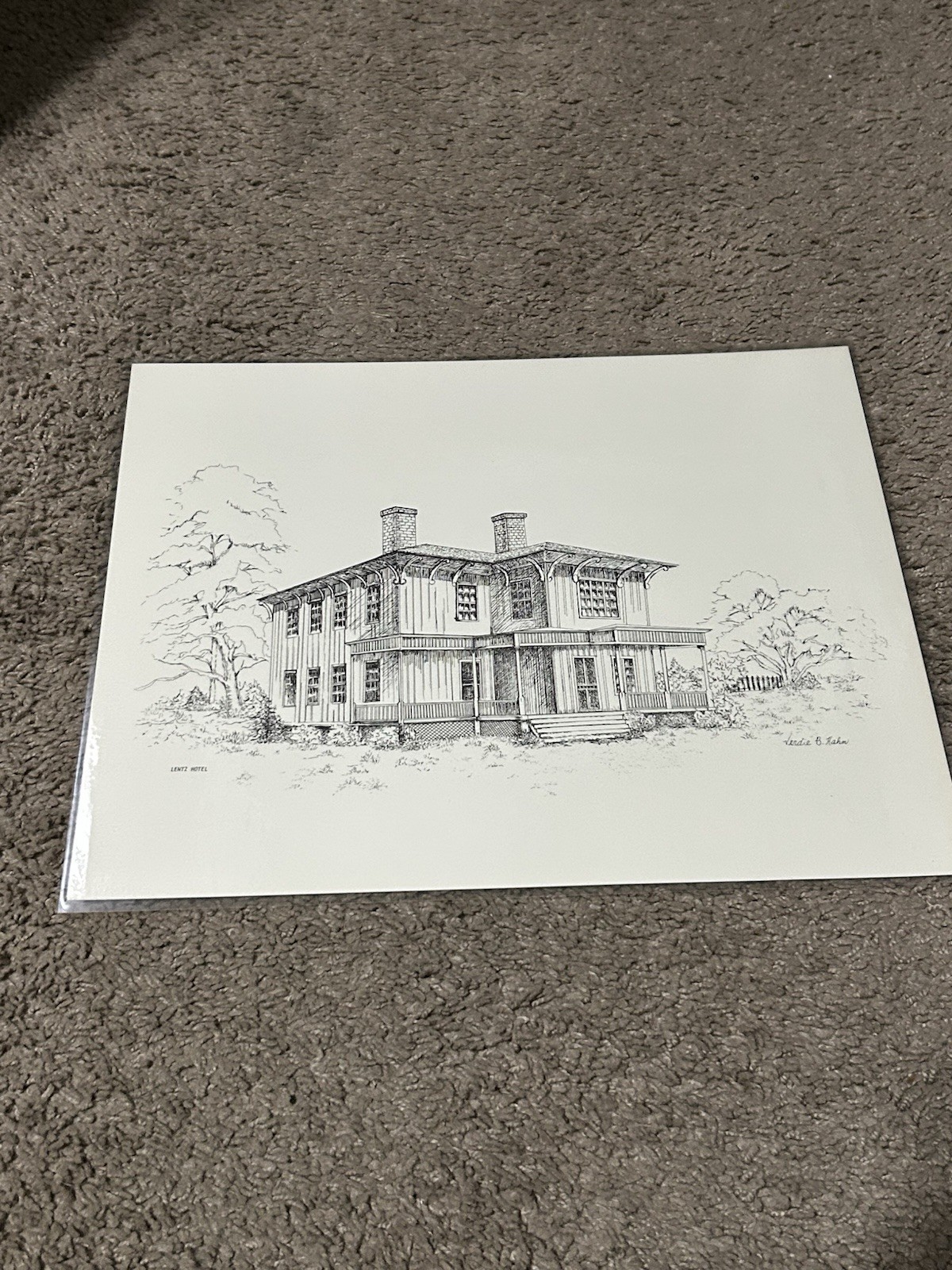 Mt Mount Pleasant NC Lentz Hotel Print Picture Cabarrus County North Carolina