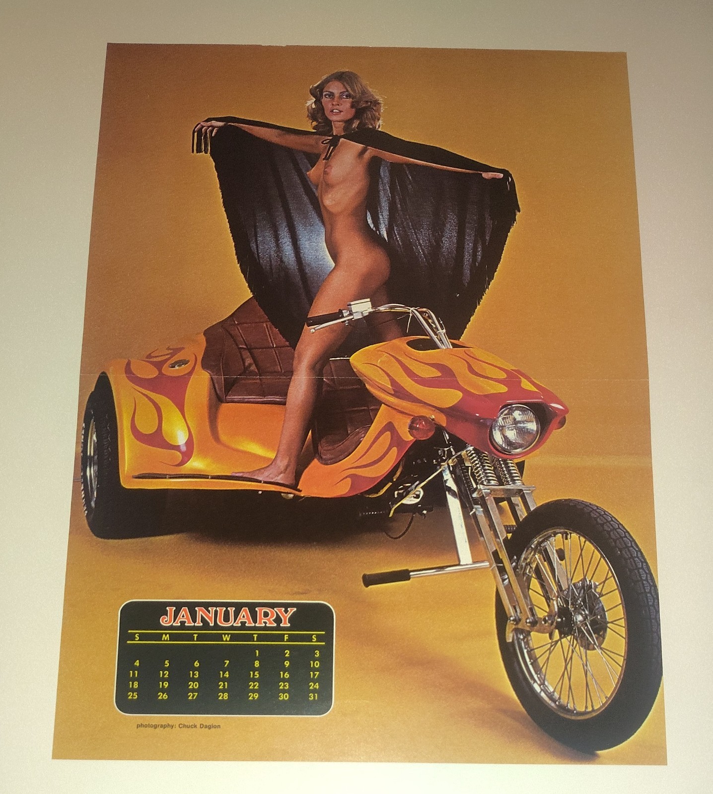 Vintage 1976 Rogue Magazine Calendar Photo Art Custom Chopper Trike Layout Set