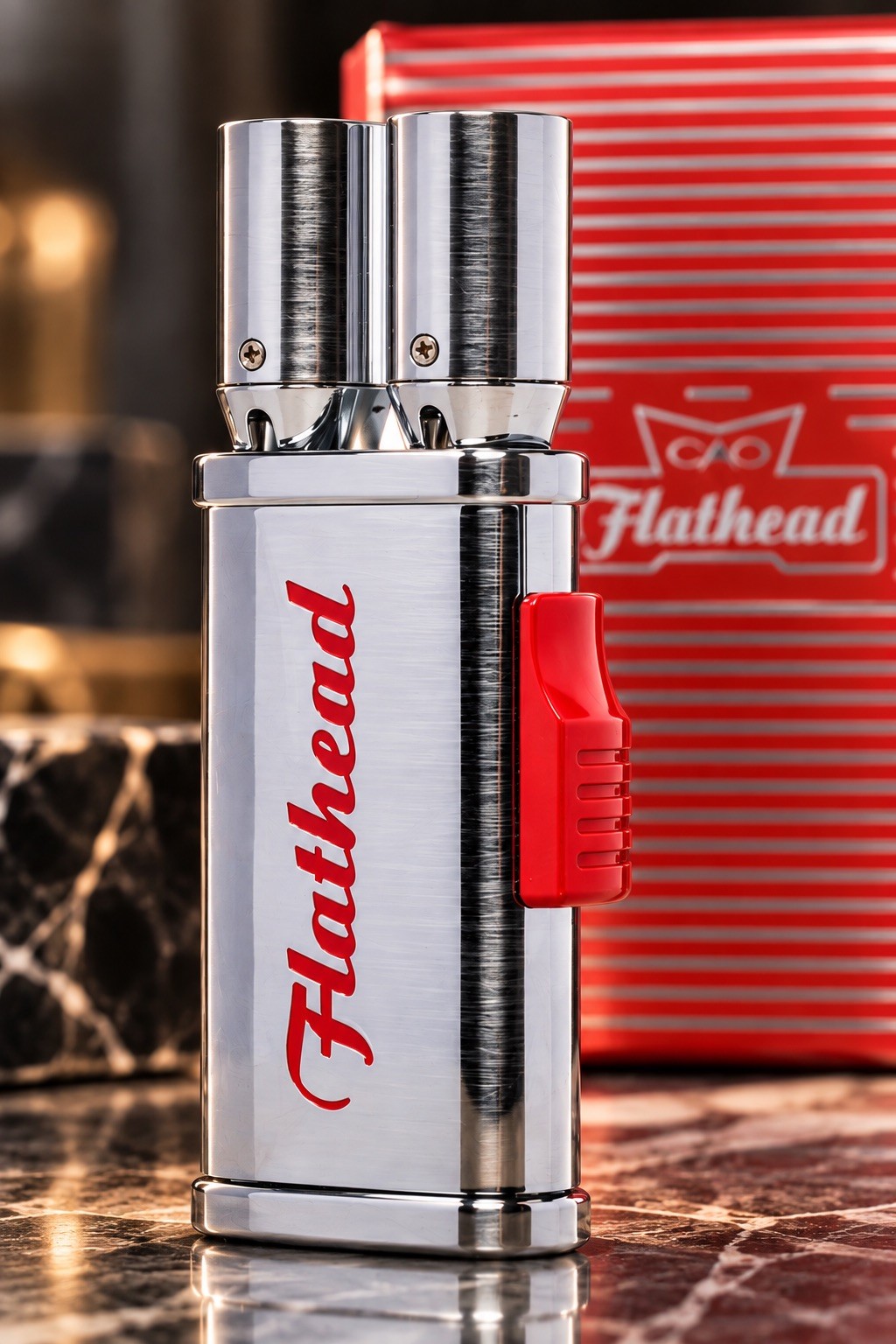 CAO Flathead Tailpipe Double Flame Cigar Torch Lighter New