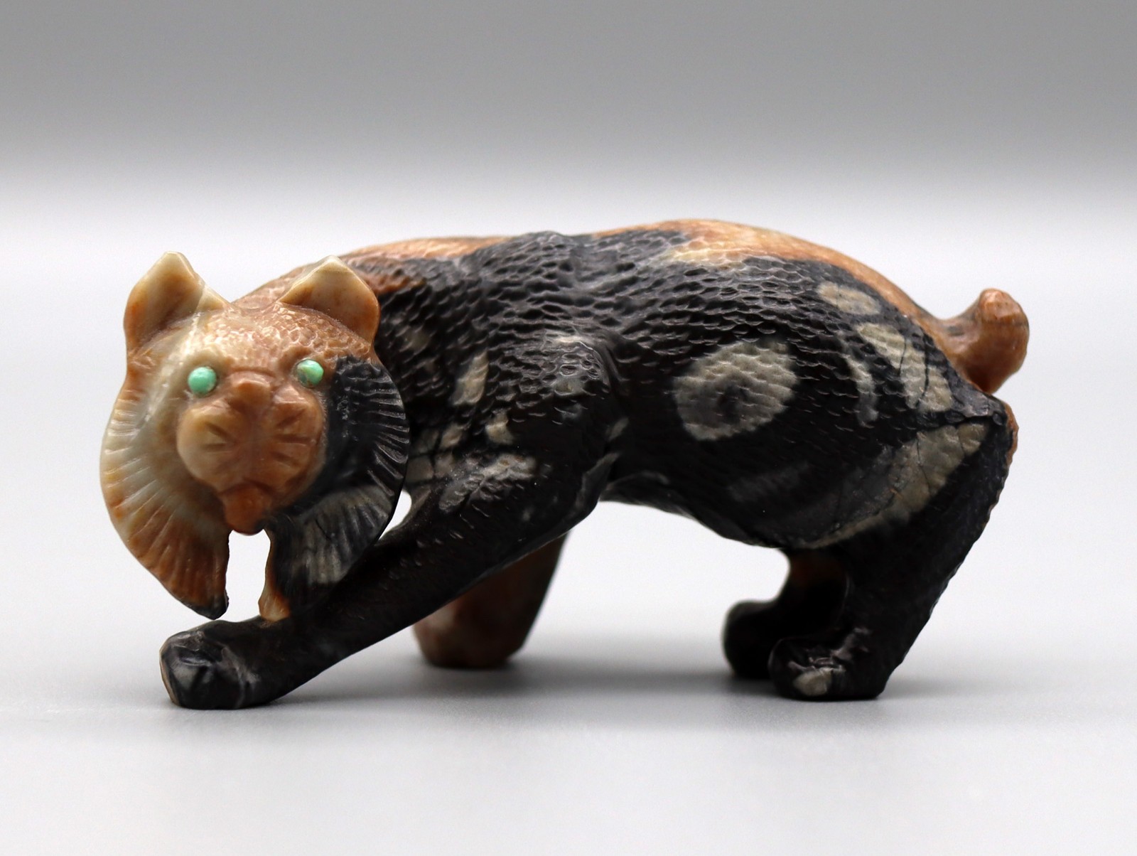 Wilfred Cheama Picasso Marble Zuni Bobcat Fetish