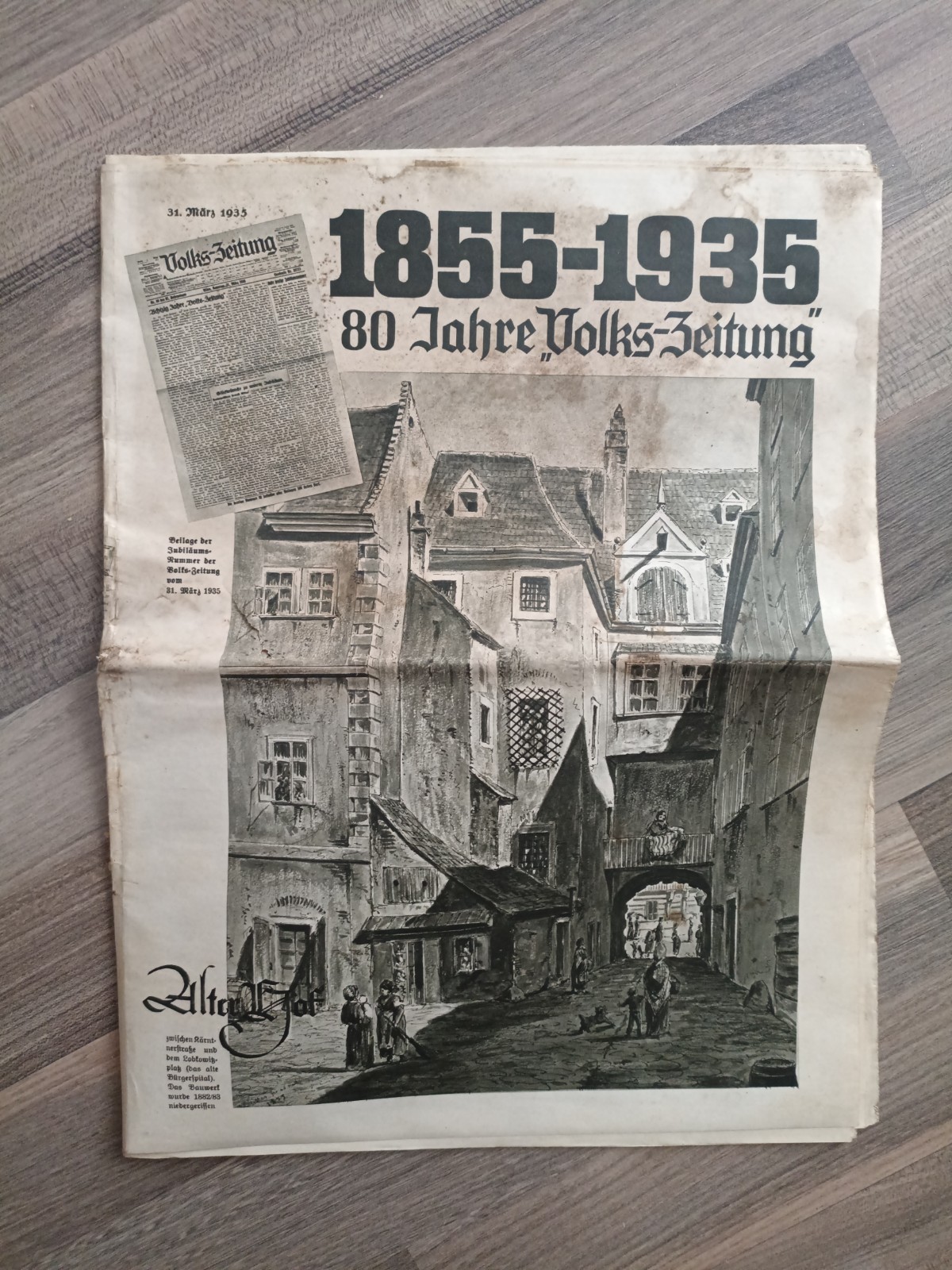 Original 1935 Volks - Zeitung 80 Years Anniversary Edition 1855-1935 Austria
