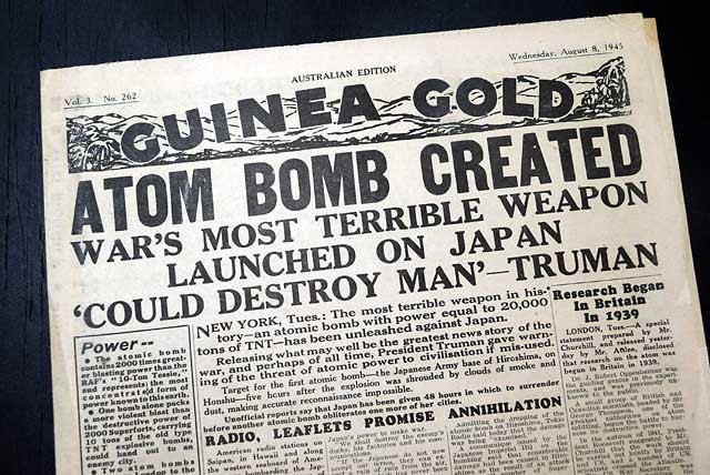 Historic ATOMIC BOMB Drops on HIROSHIMA Japan 1945 World War II WWII Newspaper 