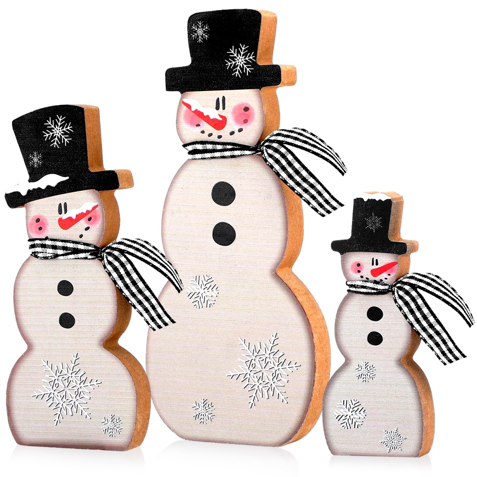 Suzile 3 Pcs Winter Snowman Table Decoration Black Suzile 3 Pcs Winter Snowman Table Decoration Black