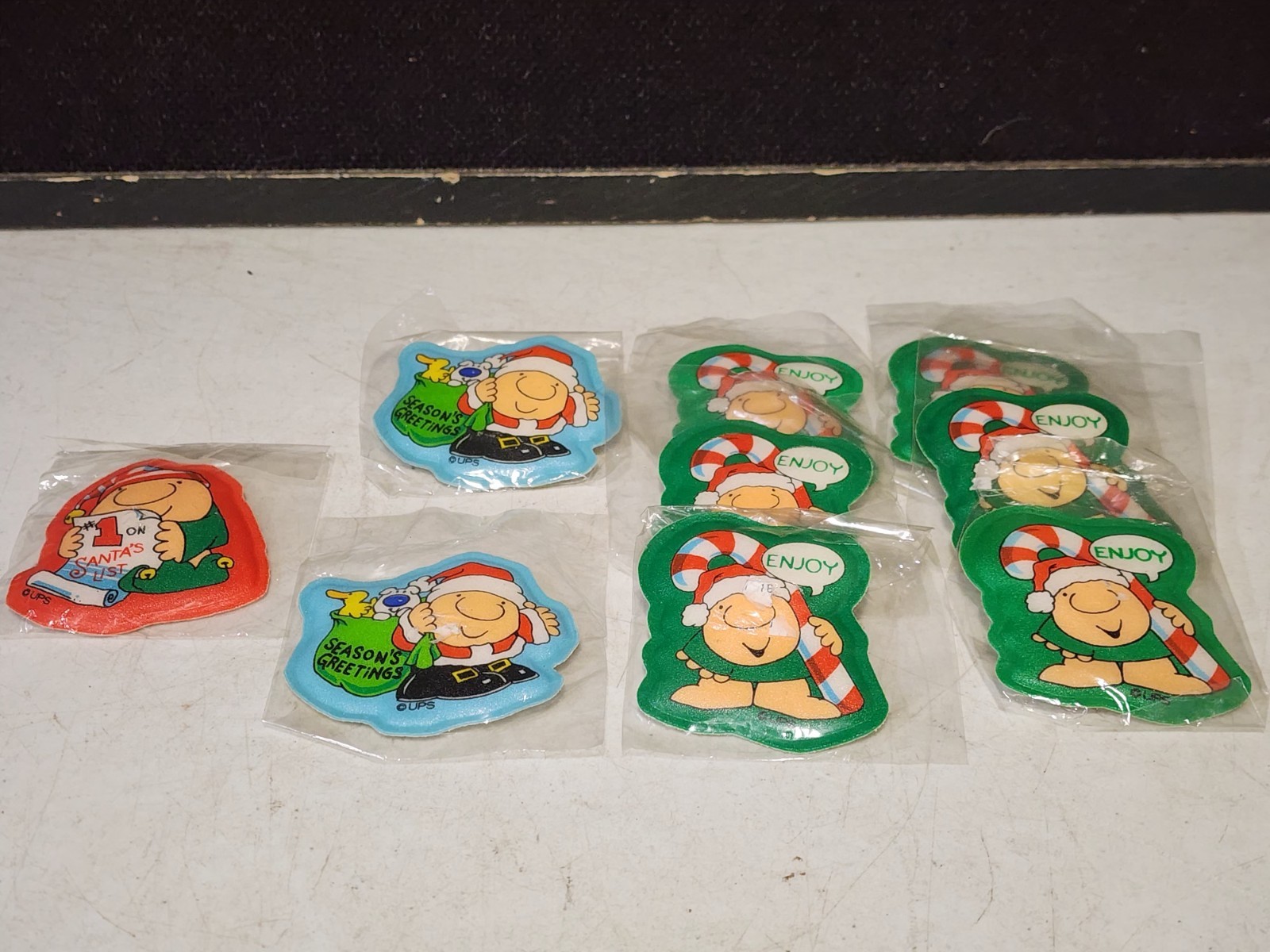 9 VTG 1980s CHRISTMAS Ziggy Puffy Plastic Shapes With Clips On Back 2.5