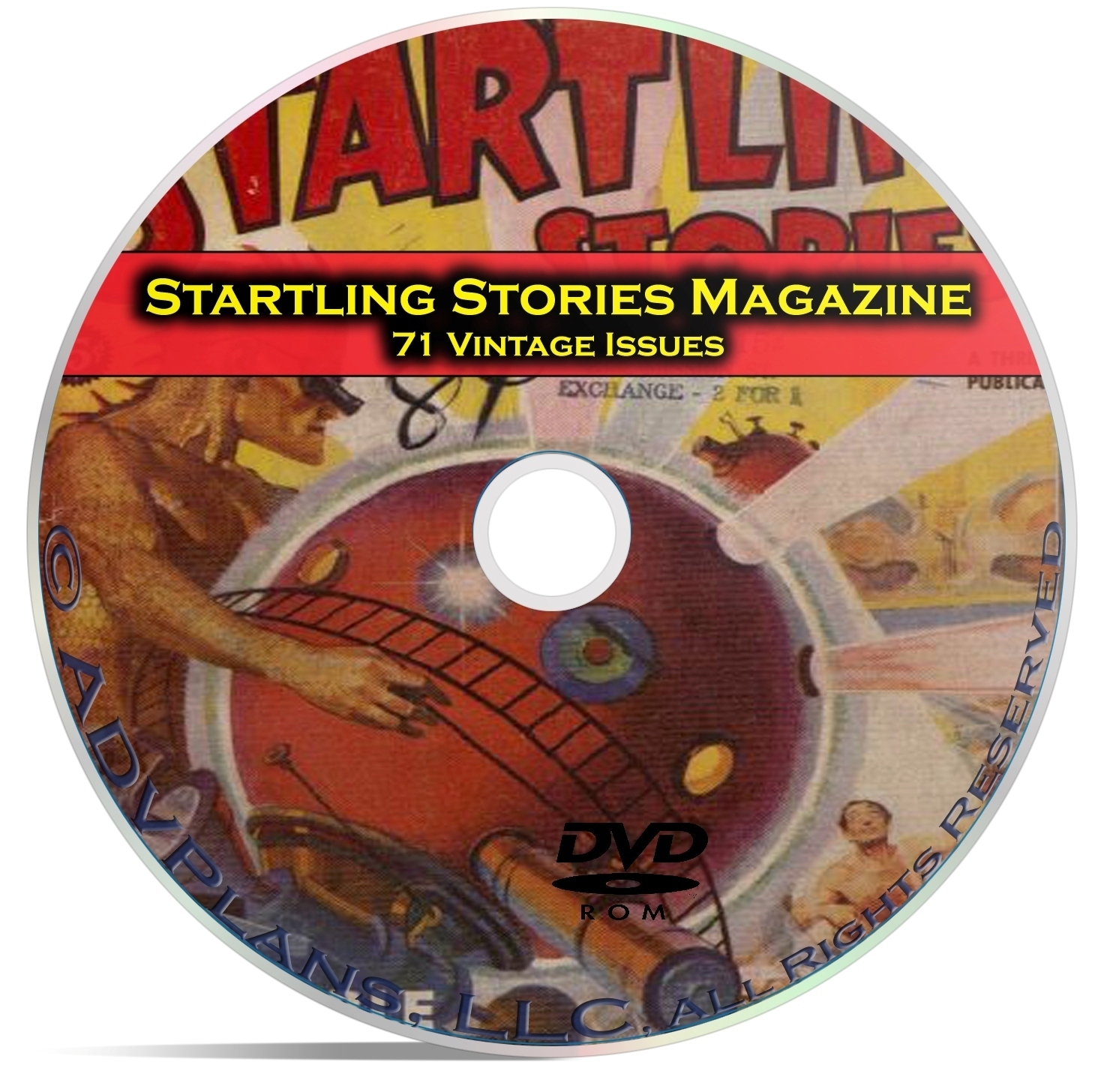 Startling Stories, 71 Classic Pulp Magazine, Golden Age Science Fiction DVD C64