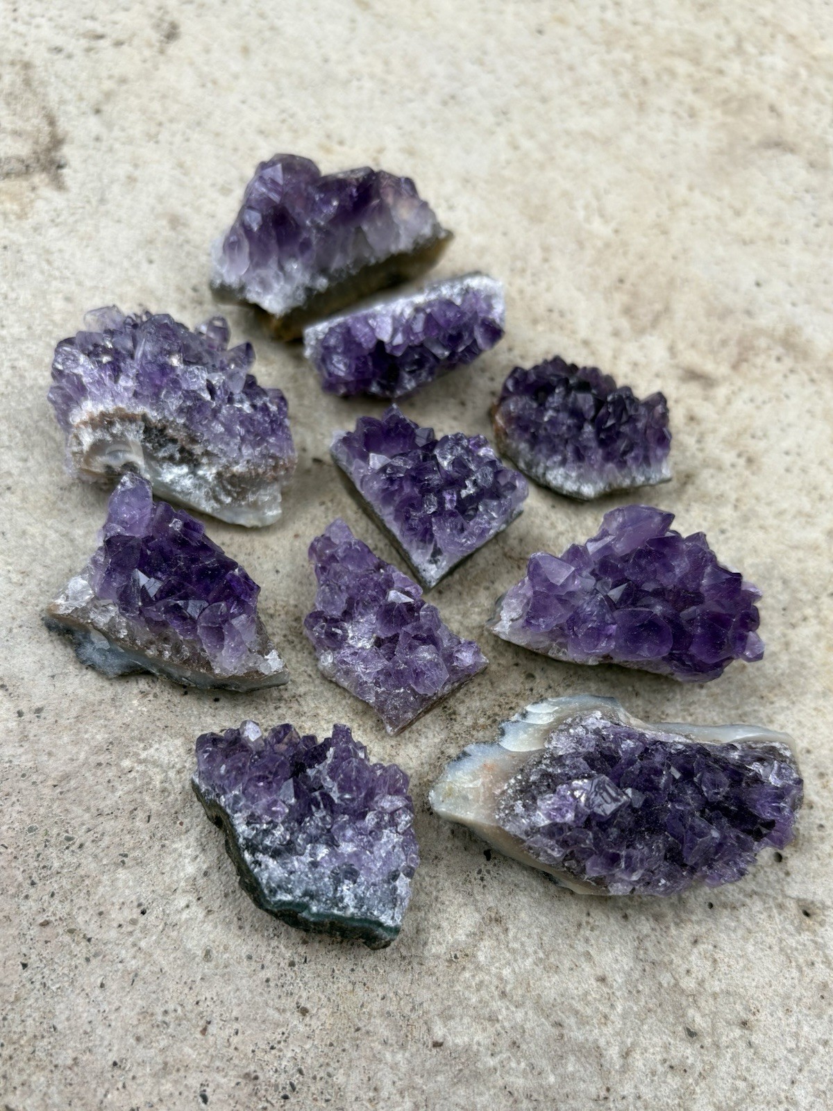 Bulk Natural Amethyst Clusters Lot- Beautiful 10 Pc Uruguay Amethyst Crystals