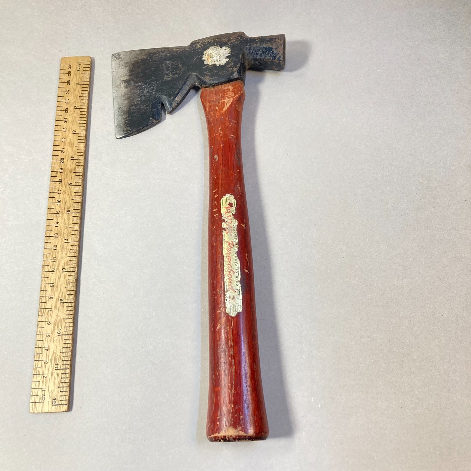 Vintage Plumb Half Hatchet Nail Puller Original Wood Handle Permabond USA