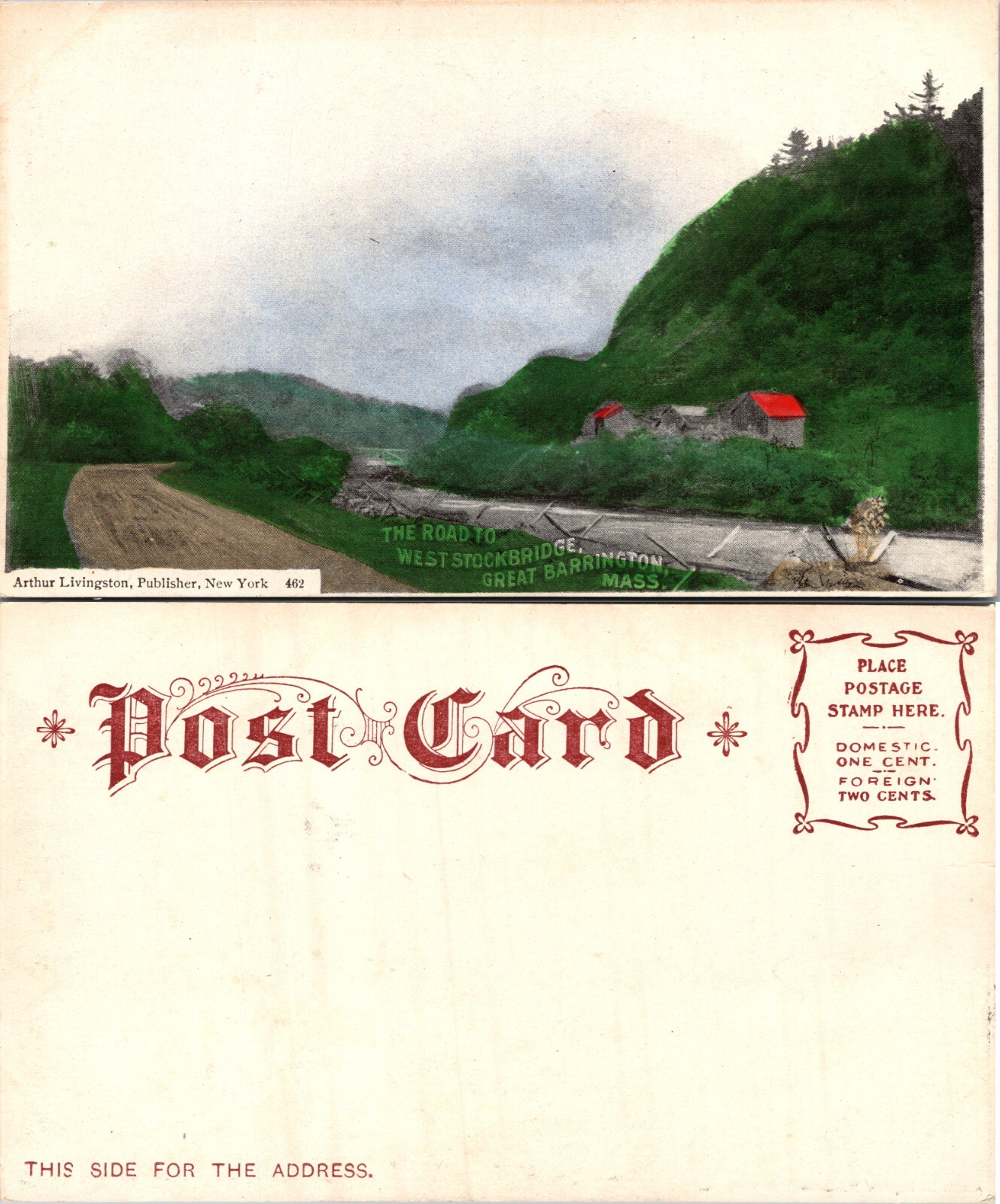 Road to West Stockbridge Great Barrington Massachusetts MA Postcard