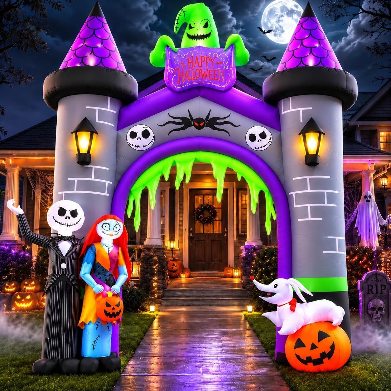 12 FT Halloween Haunted House Arch Inflatable LED Outdoor Yard Decoration Giant 12 FT Halloween Haunted House Arch Inflatable LED Outdoor Yard Decoration Giant